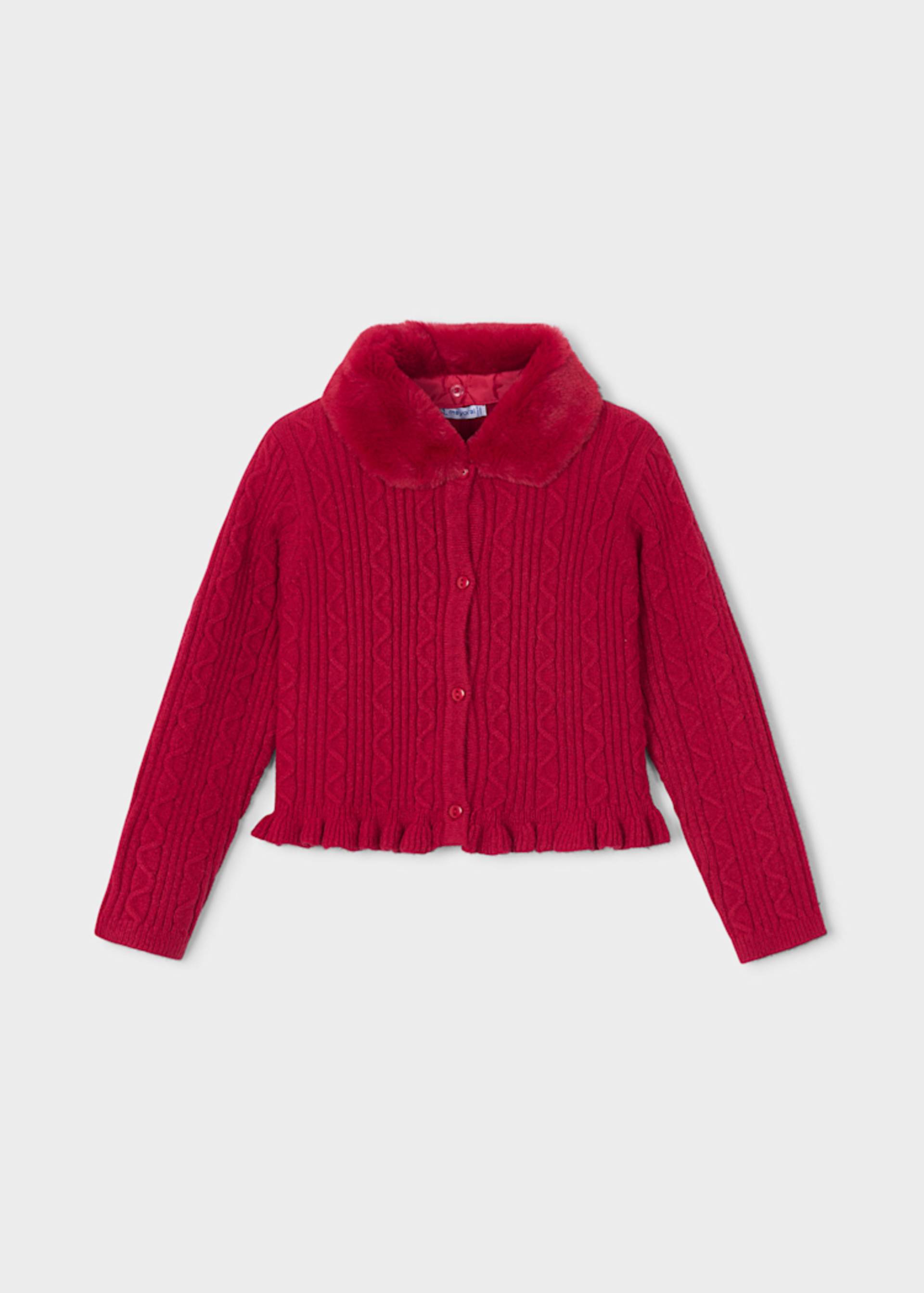 Strickjacke Fellkragen Mädchen