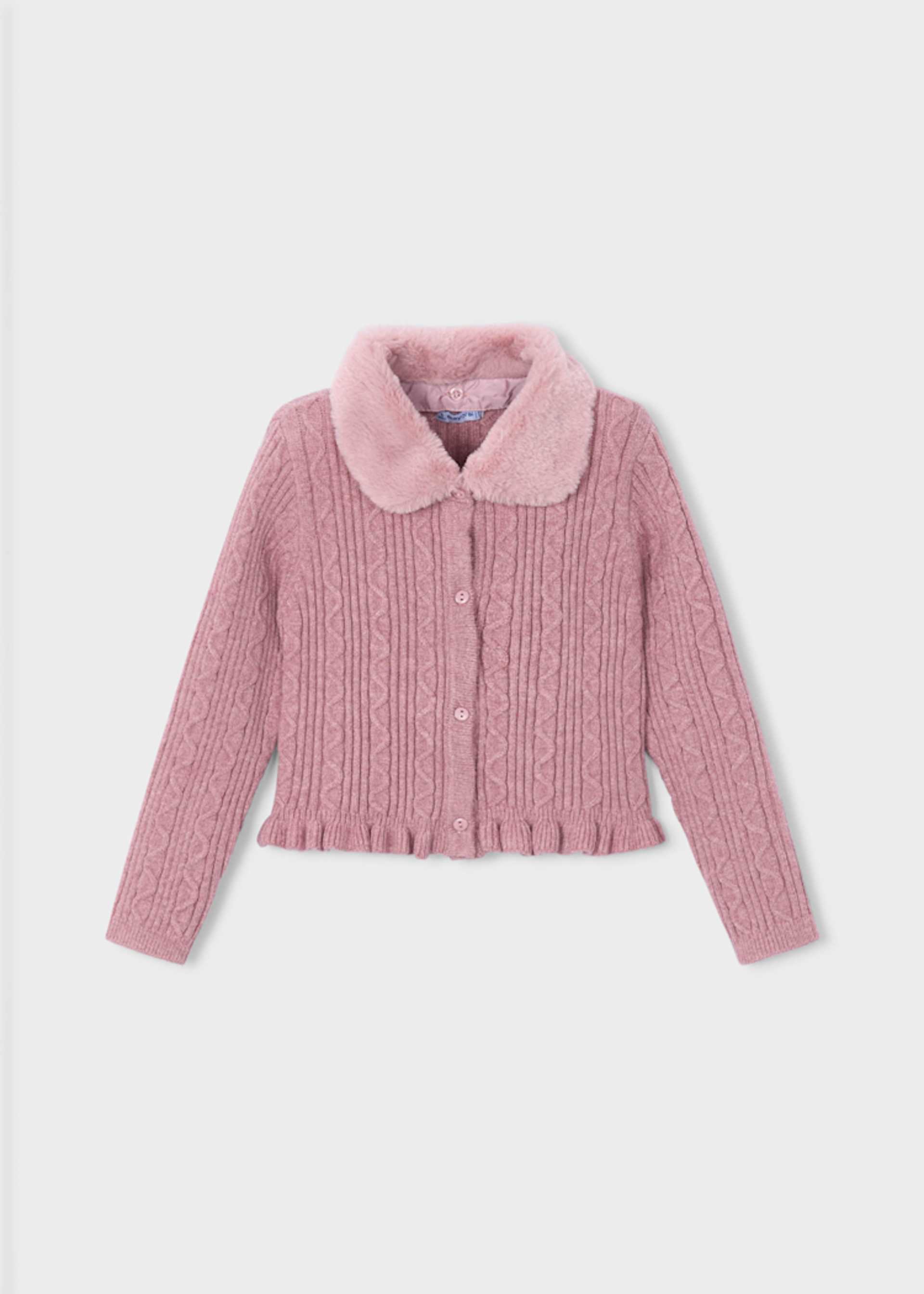 Strickjacke Fellkragen Mädchen