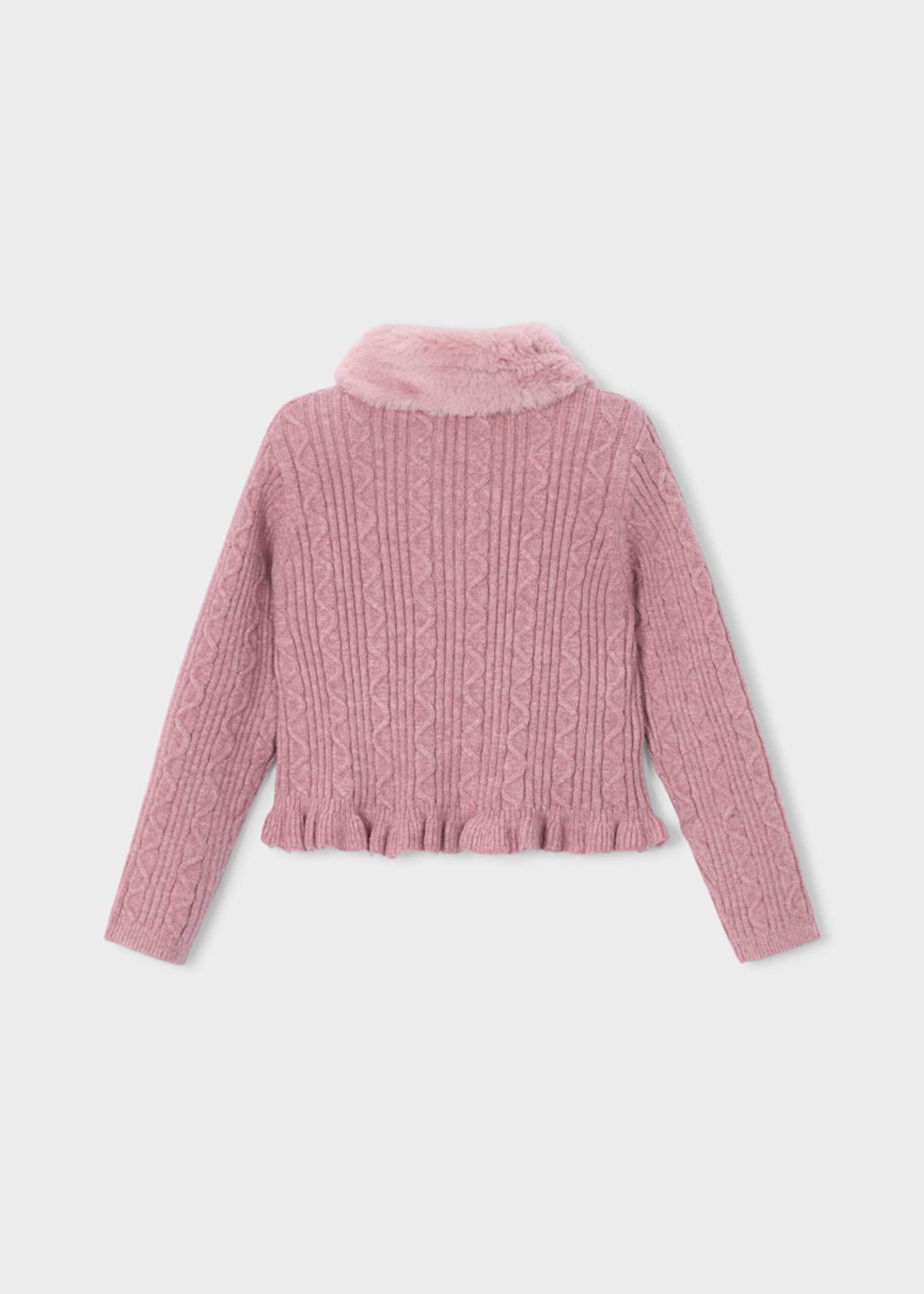 Strickjacke Fellkragen Mädchen