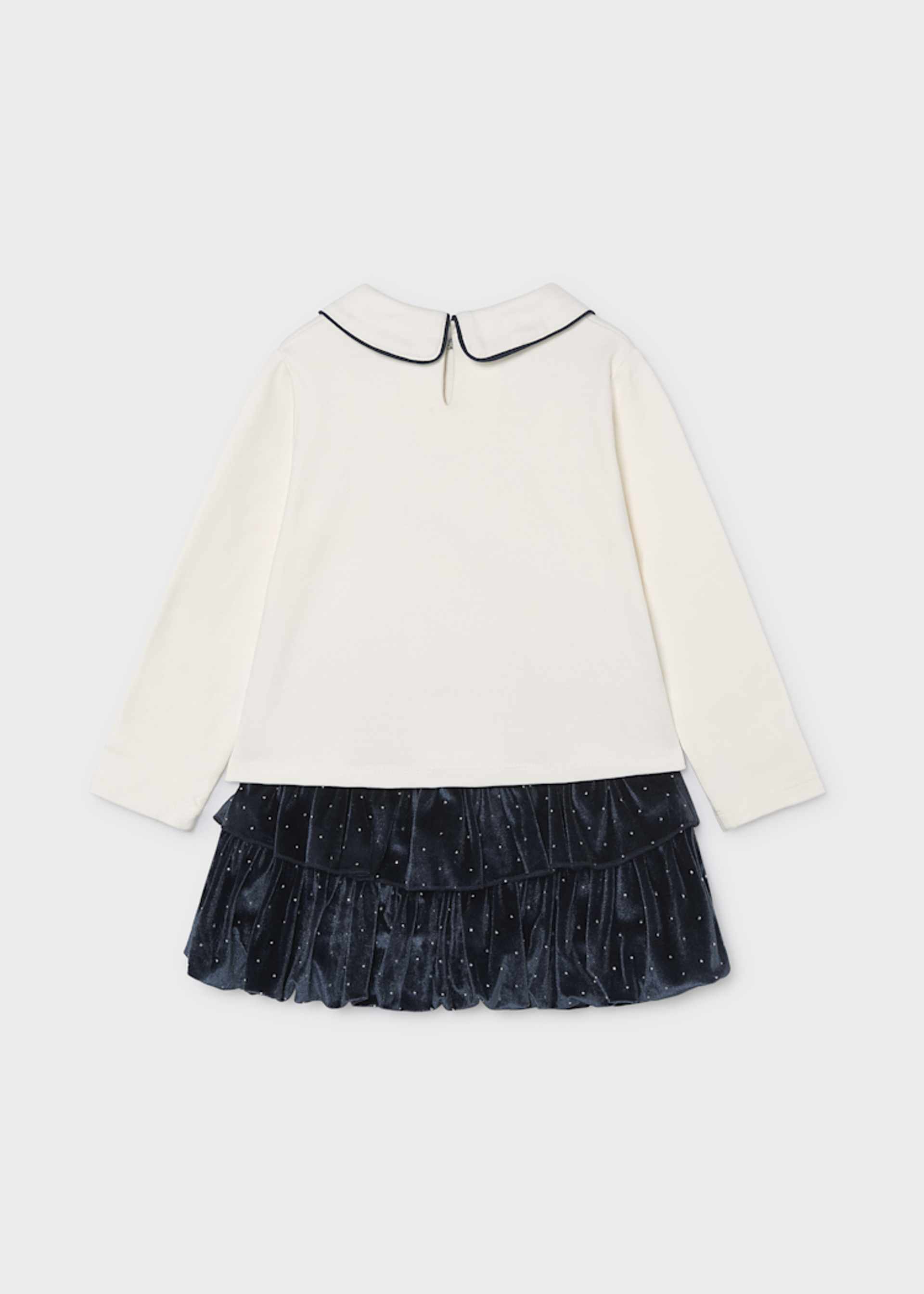 Velvet skirt and T-shirt set for girls