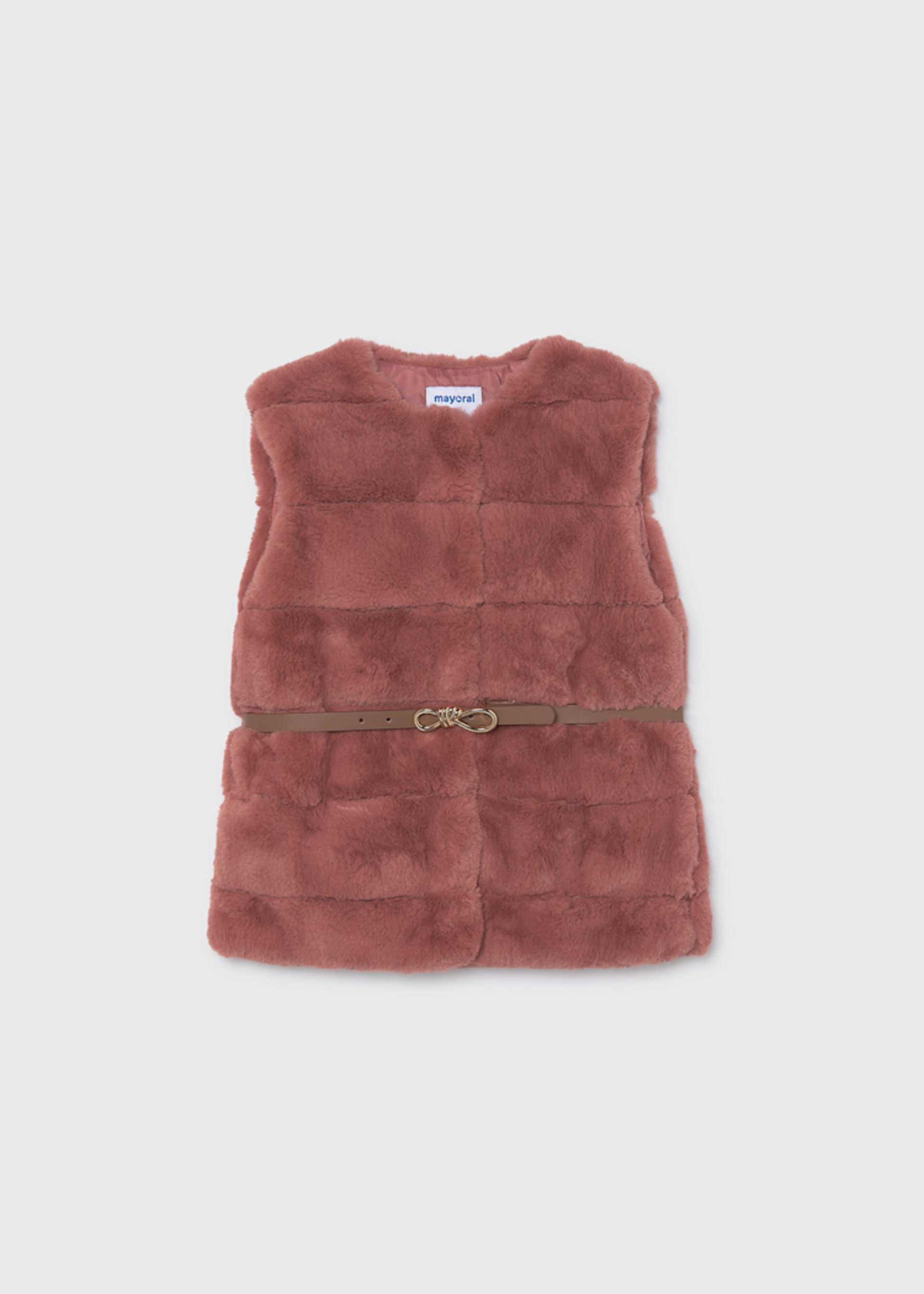Girls' waistcoat with fur trim