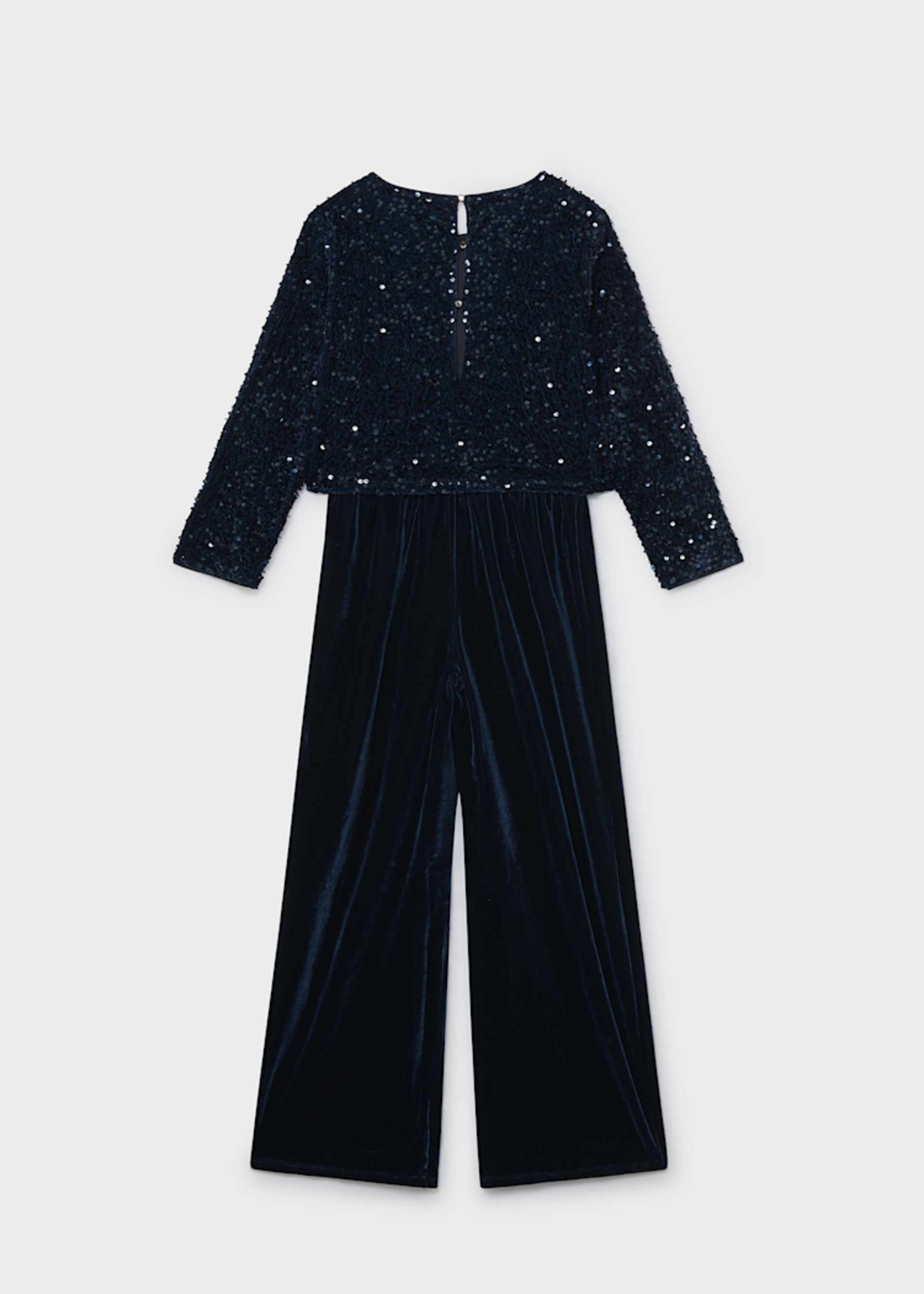 Samt-Jumpsuit Pailleten Teenager Mädchen