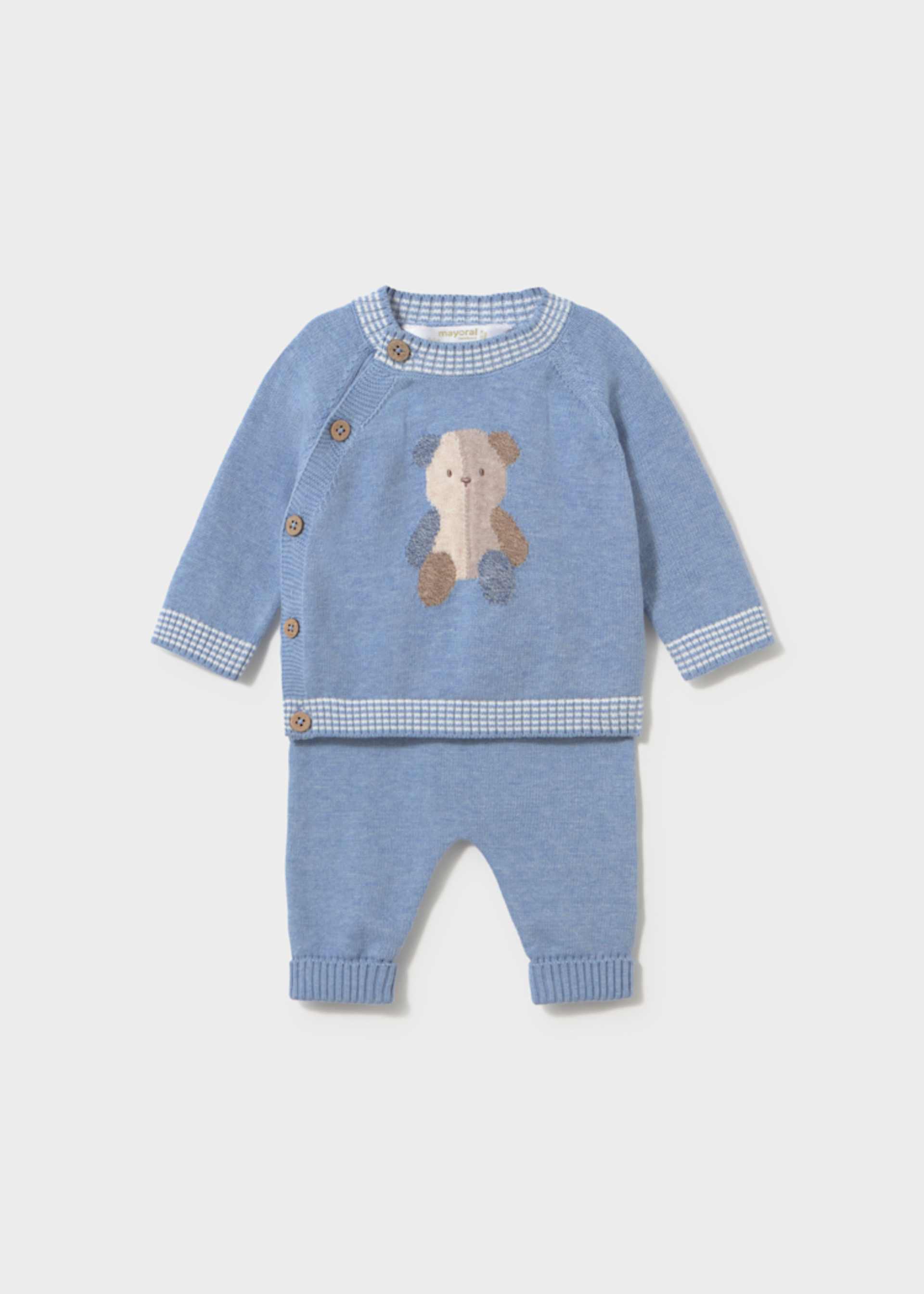 Newborn trousers and teddy bear jumper set Newborn trousers and teddy bear jumper set