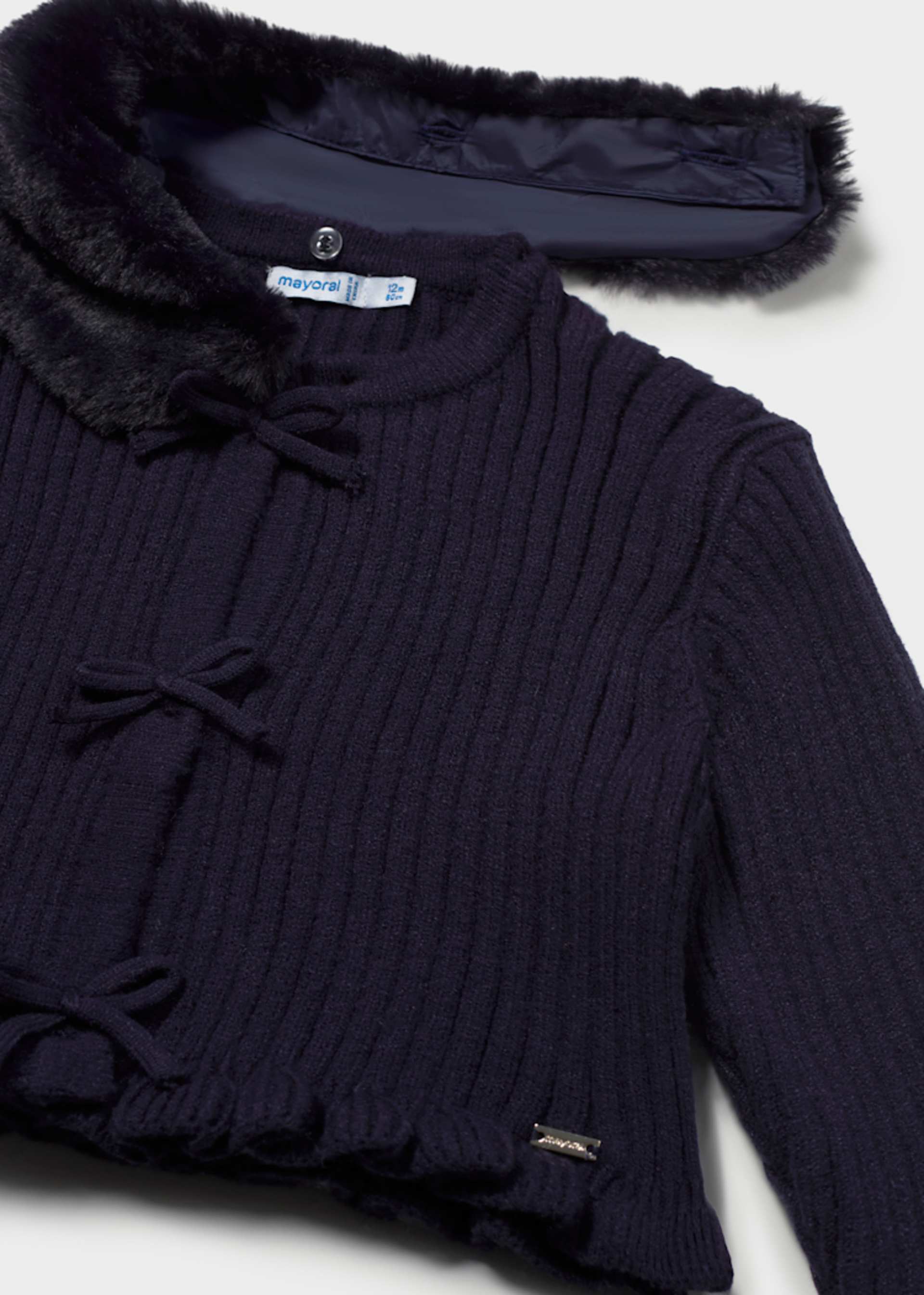 Baby fur neck cardigan Baby fur neck cardigan