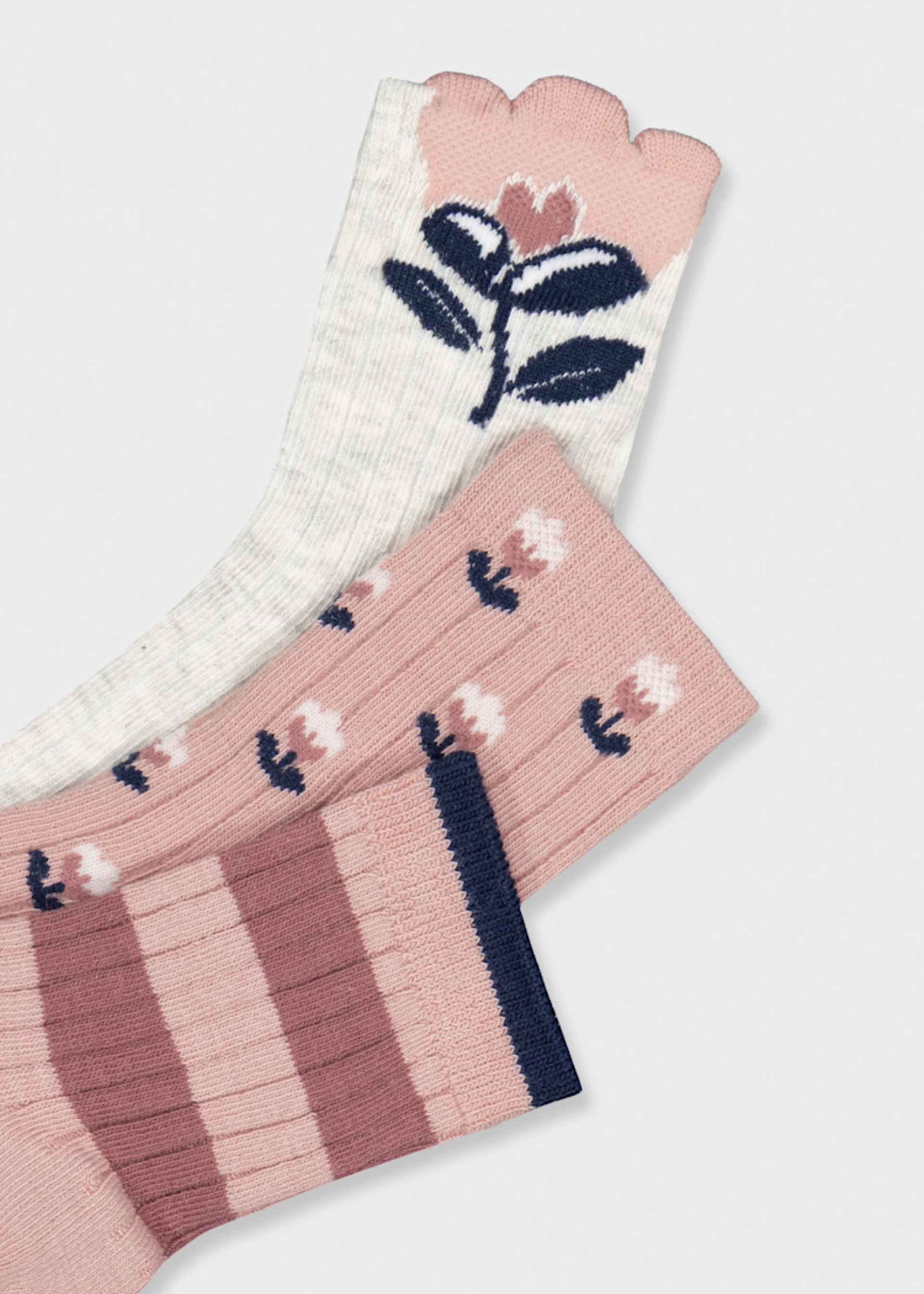 Lot 3 chaussettes fleurs fille