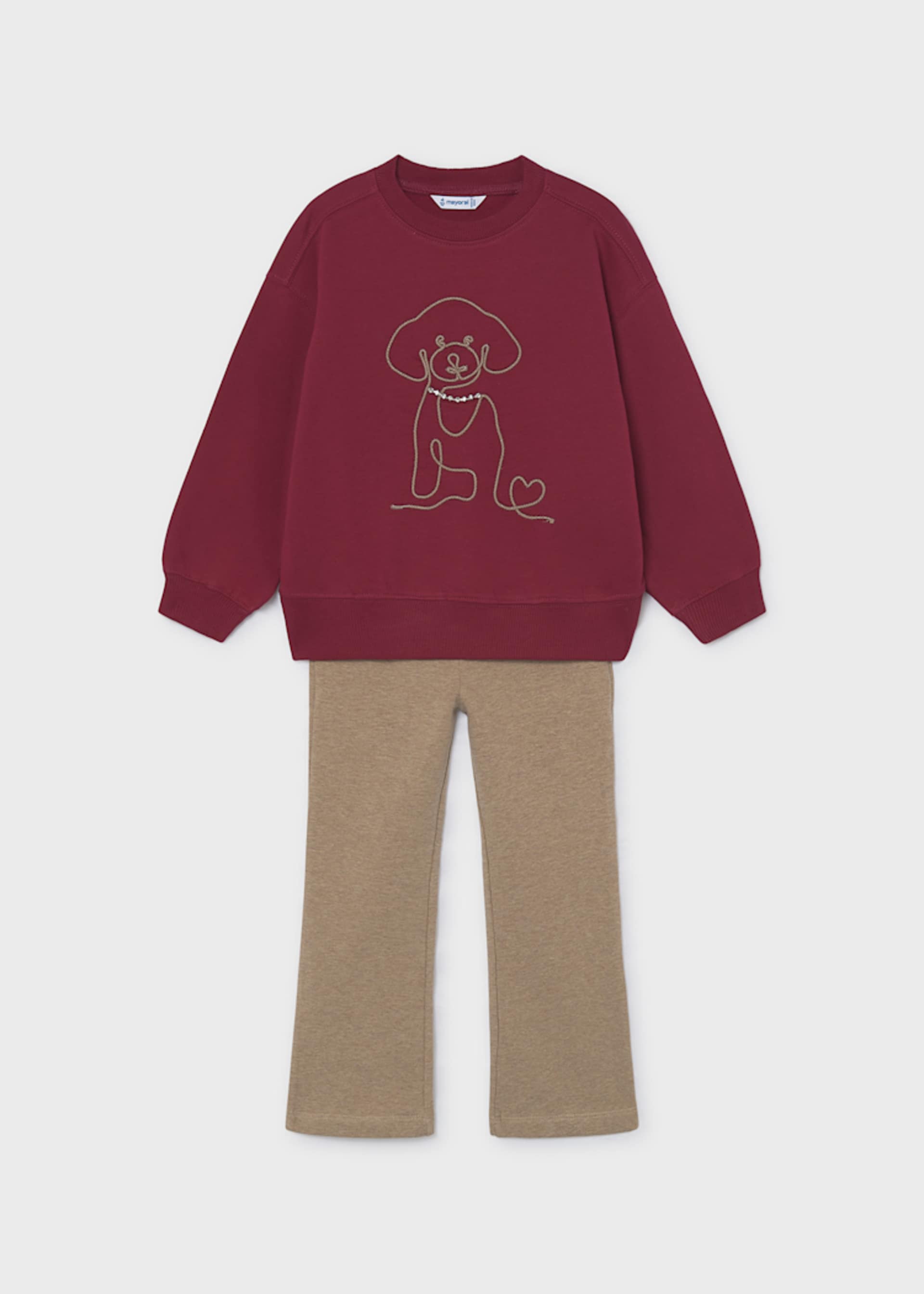Girls' dog-themed leggings and sweatshirt set