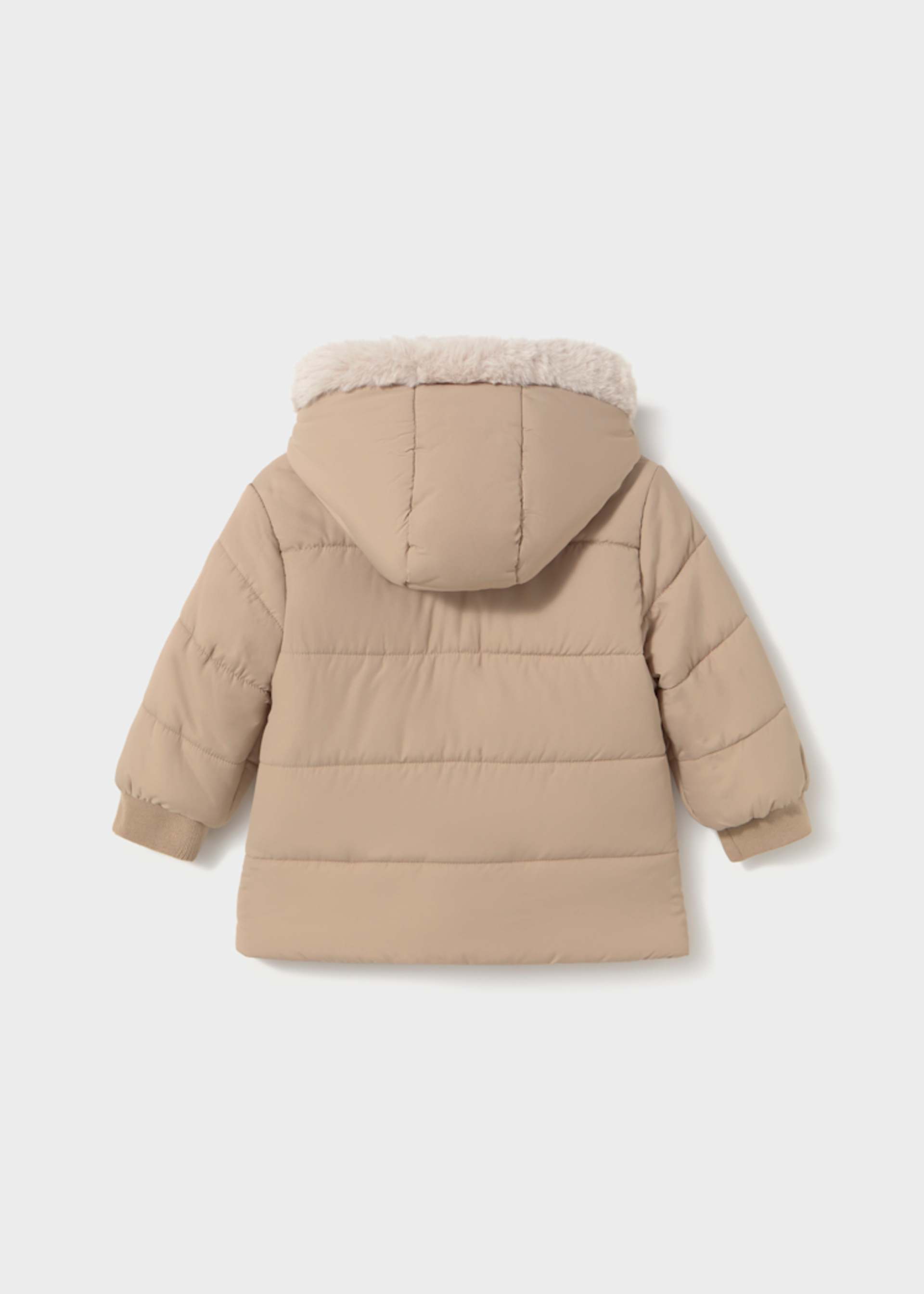 Baby fur long coat with pockets