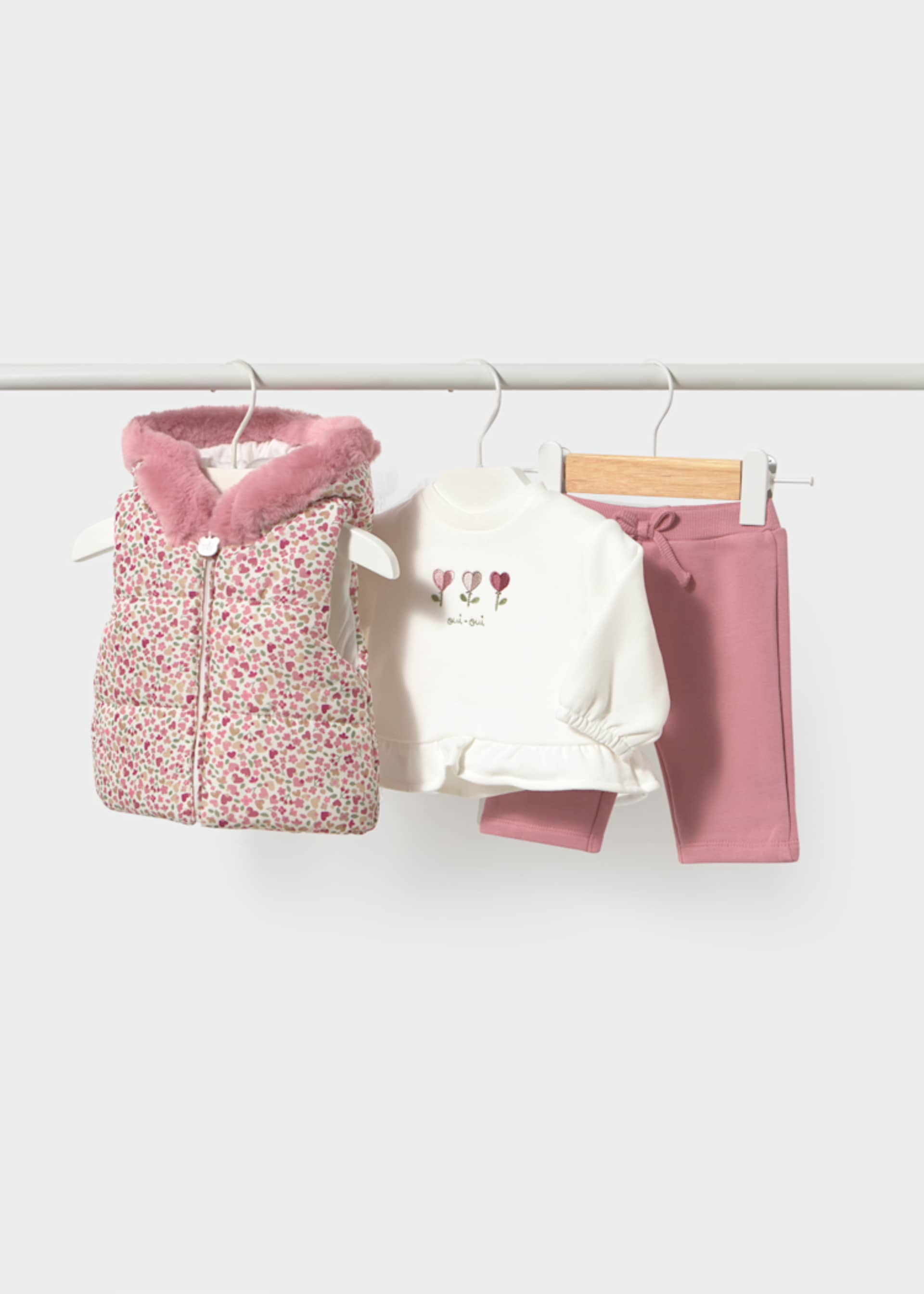 Newborn Girl 3-piece Tracksuit and Gilet