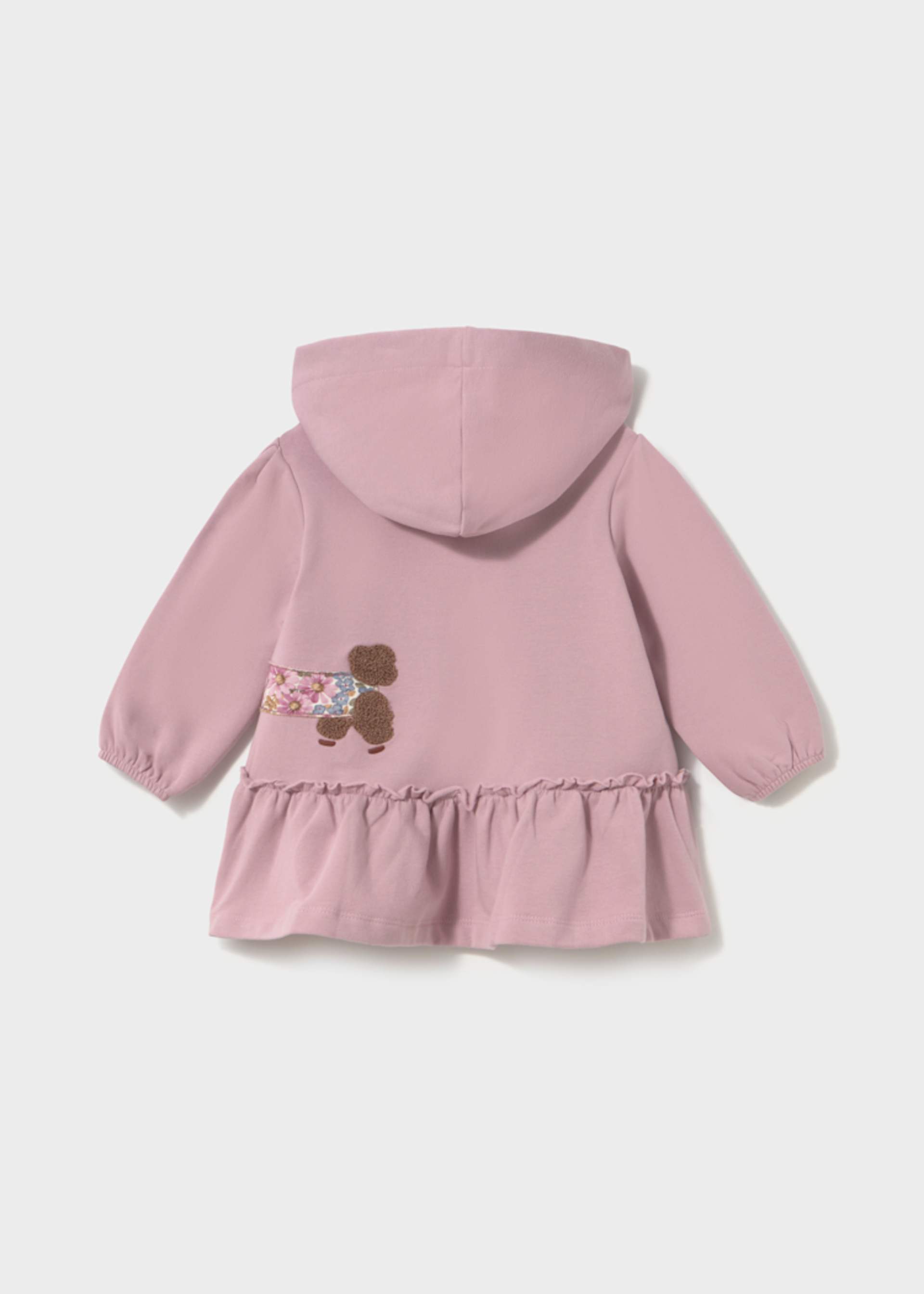 Rochie cu gluga si volane bebe