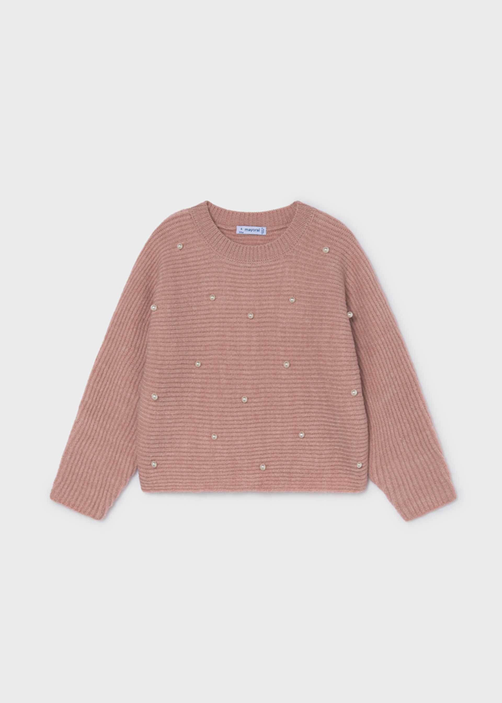 Pull en tricot à perles fille