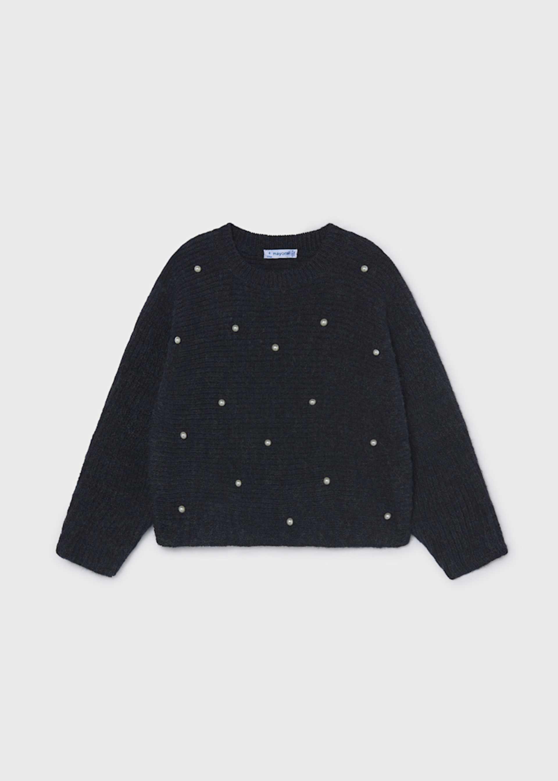 Pull en tricot à perles fille