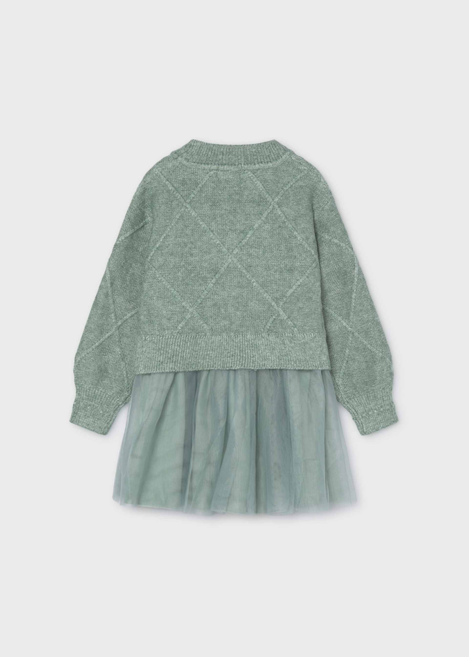 Girls' knitted dress with bows