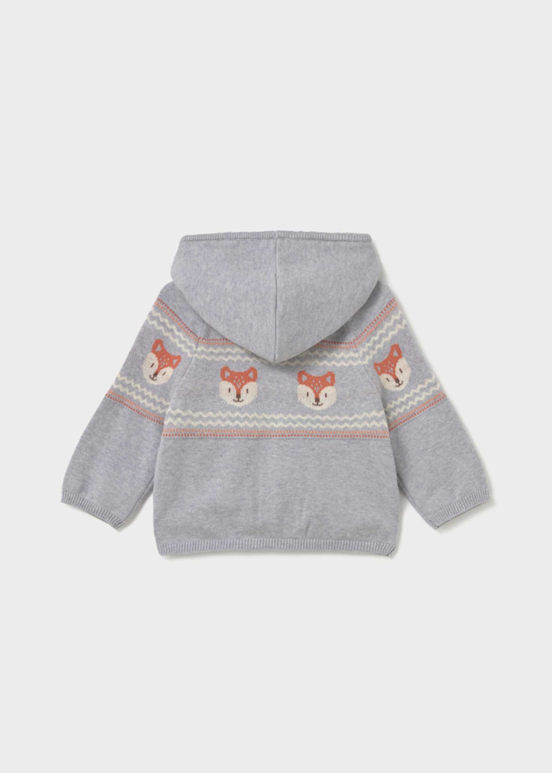 Baby Knit Zip-Up Sweatshirt With Teddy Bears