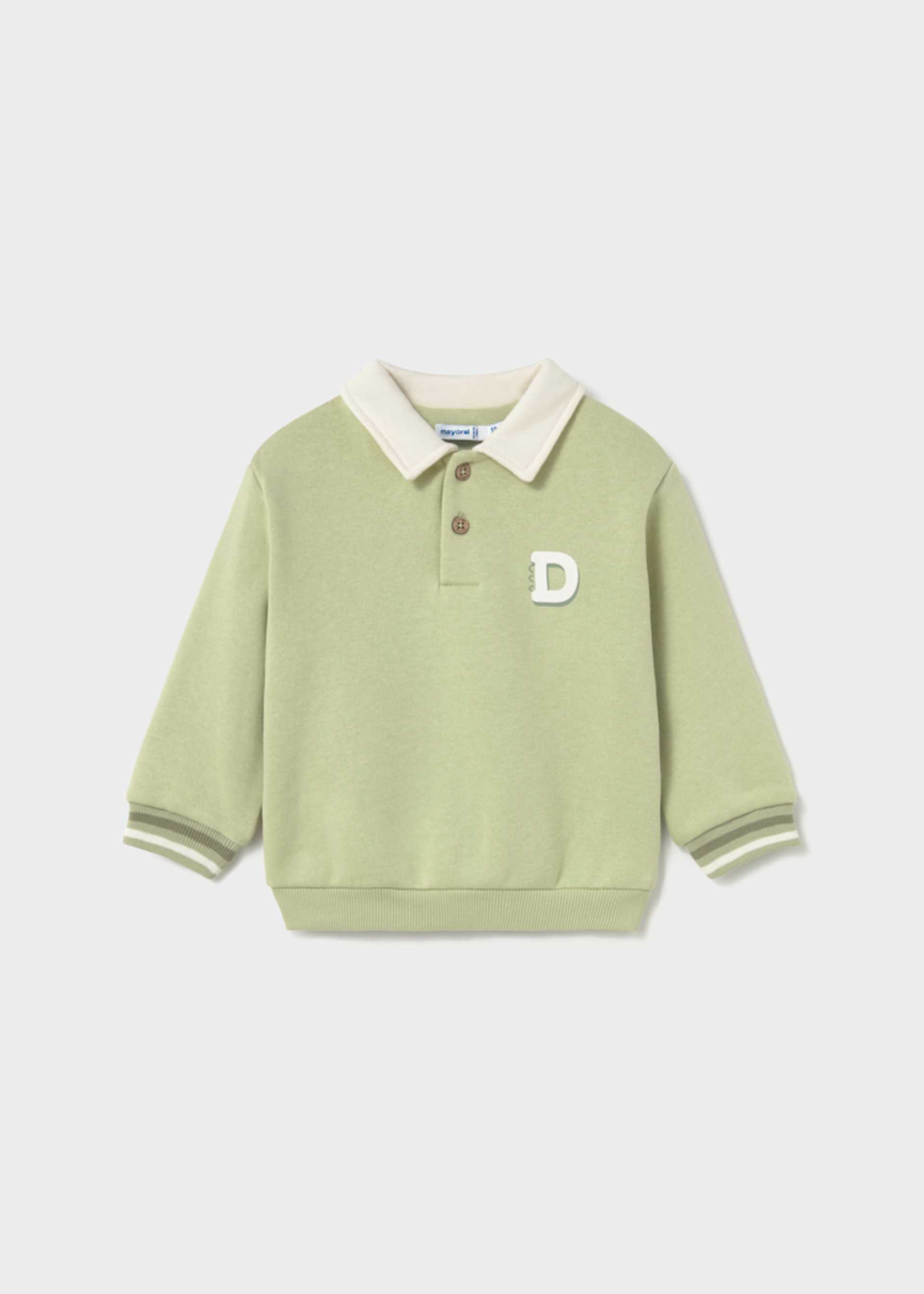 Baby Polo Collar Graphic Sweatshirt