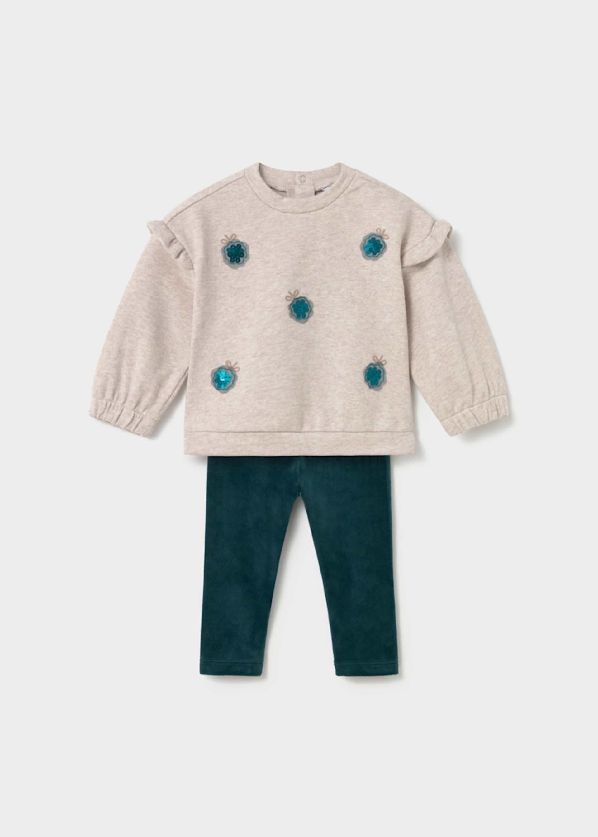 Set Sweatshirt und Samt-Leggings Baby
