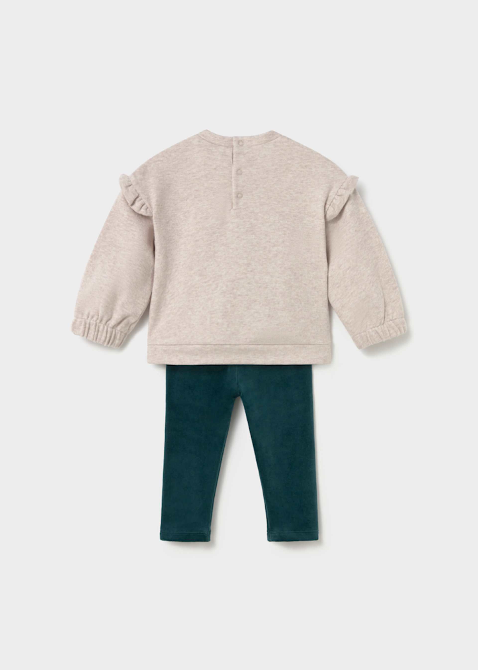 Set Sweatshirt und Samt-Leggings Baby