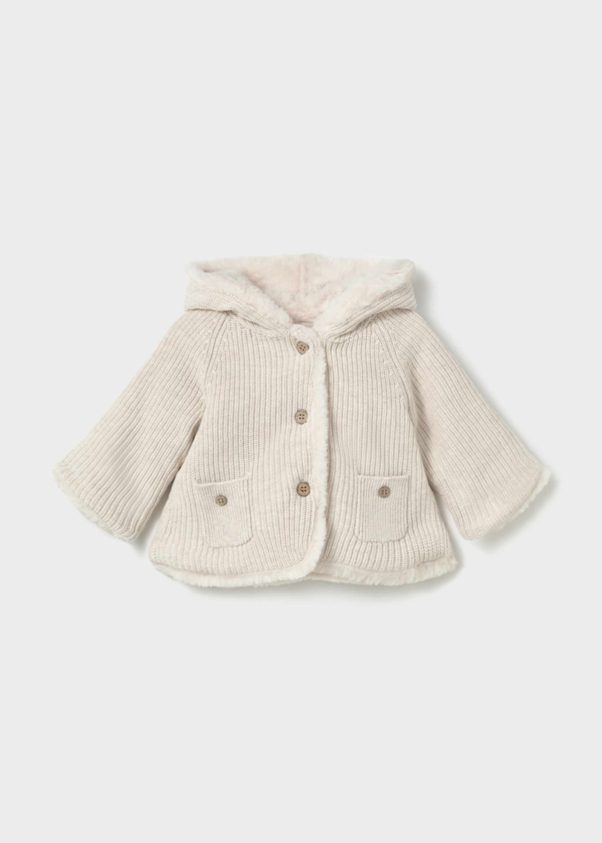 Newborn Girl Pom-Pom Cardigan Newborn Girl Pom-Pom Cardigan