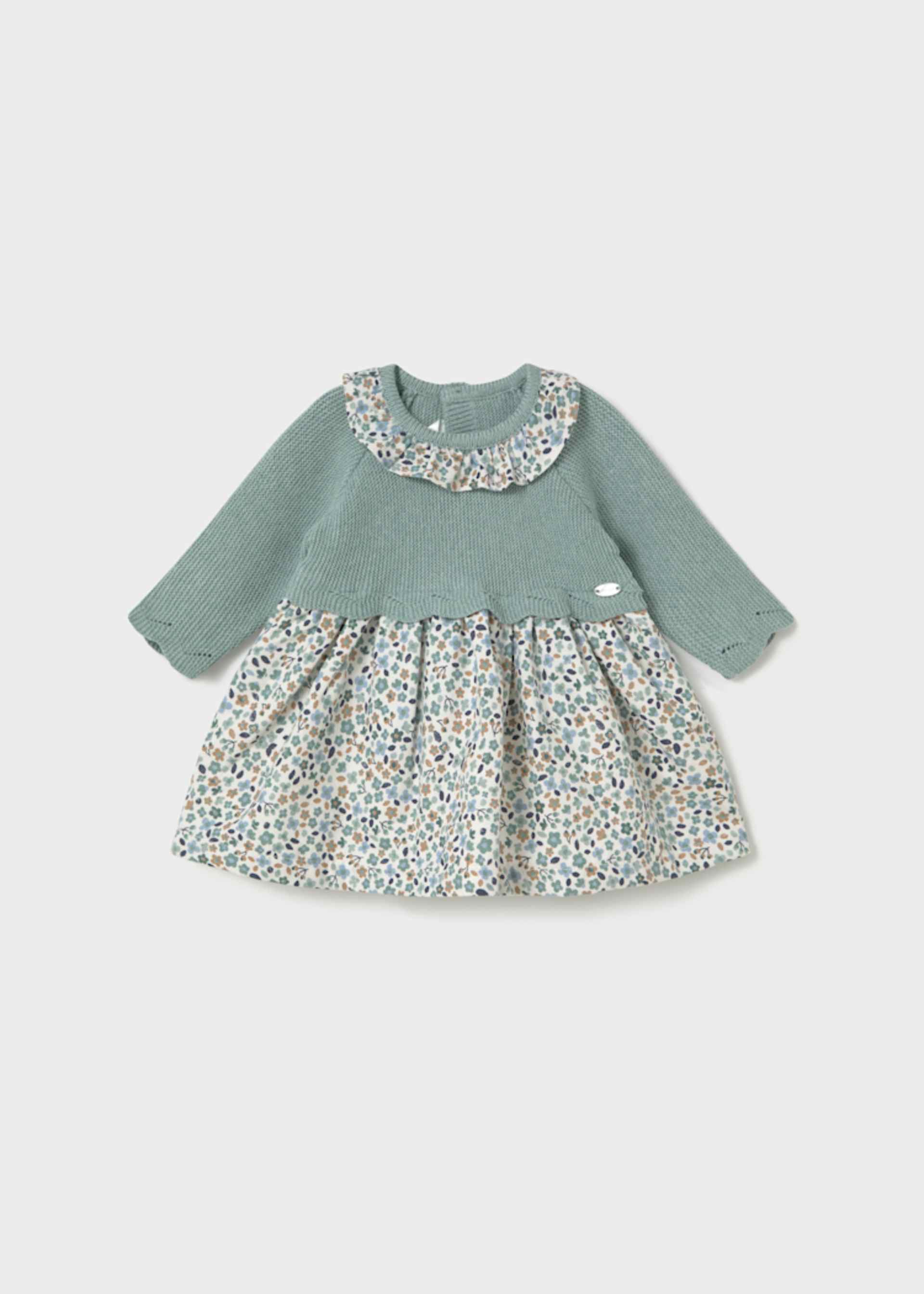 Vestido tricot combinado recién nacida