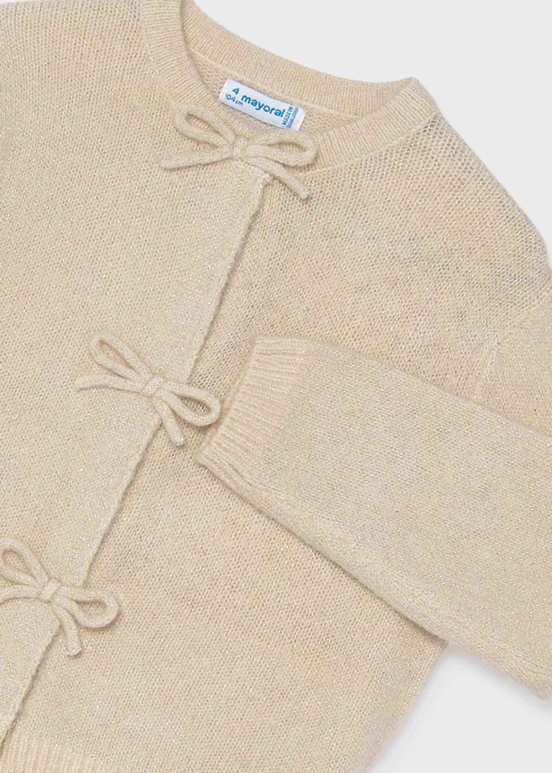 Rebeca tricot lazos niña