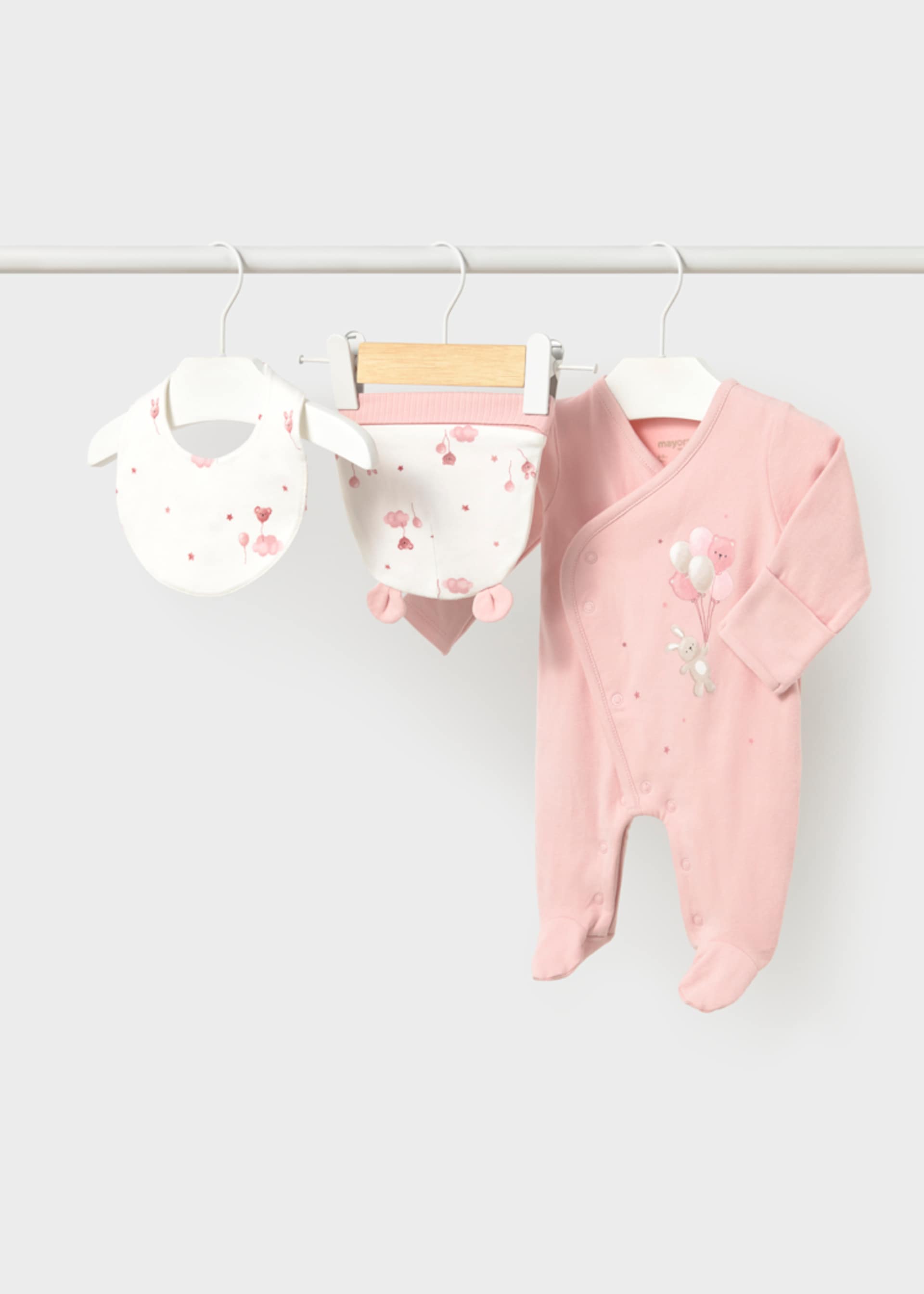 Set Strampler Mütze und Lätzchen Neugeborene Mädchen