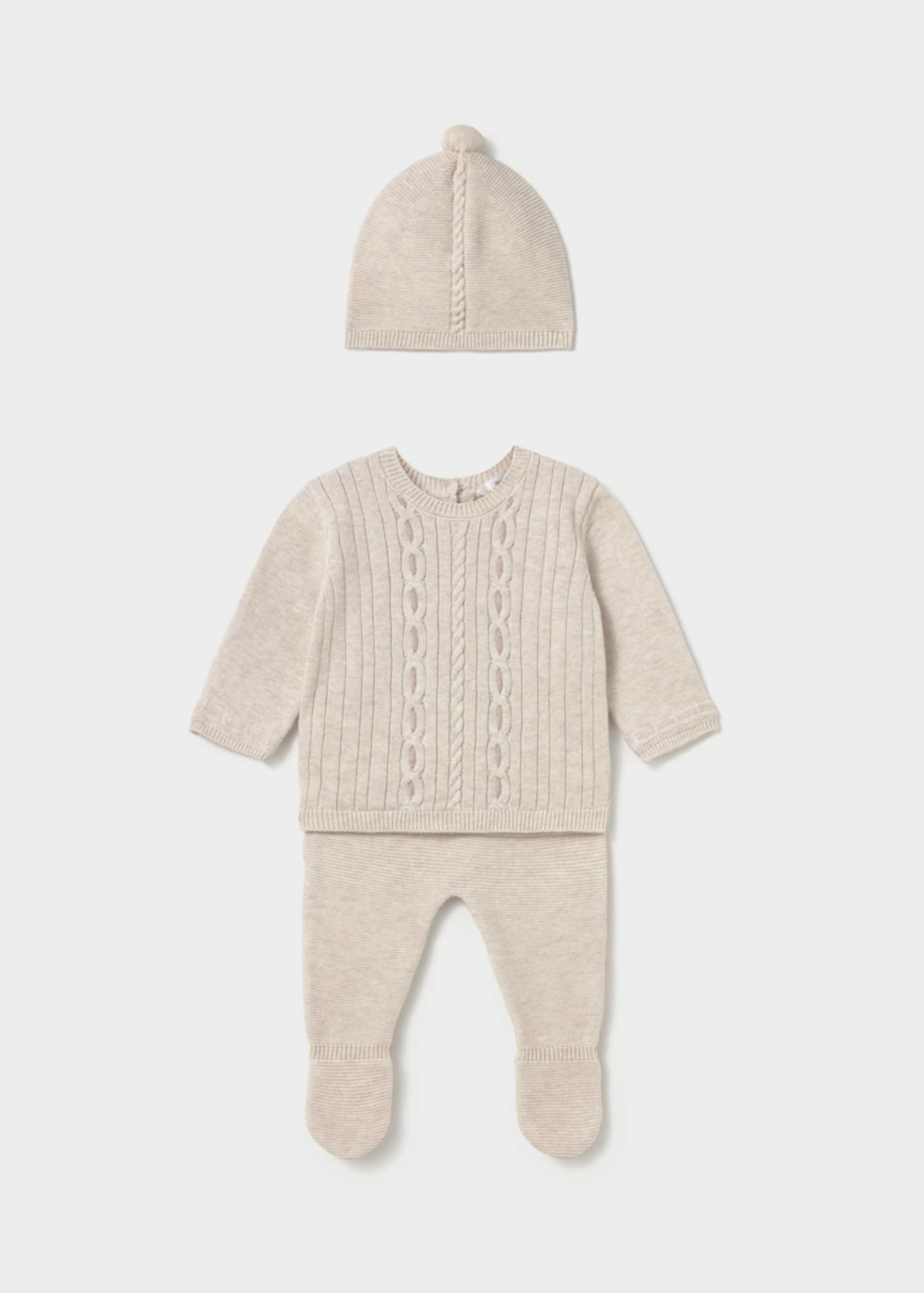 Conjunto 3 piezas tricot recién nacida