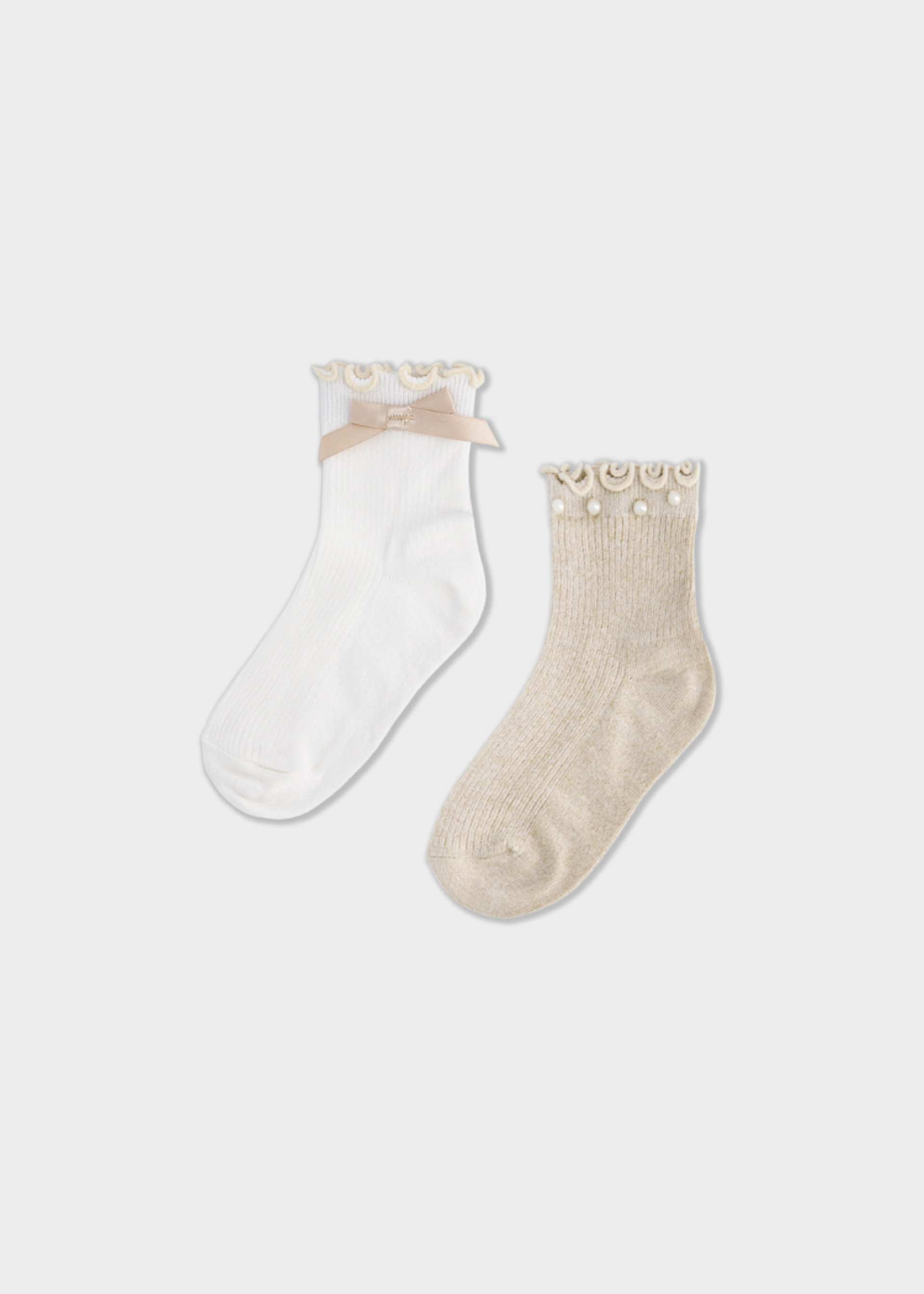 Set of 2 bow socks for girls
