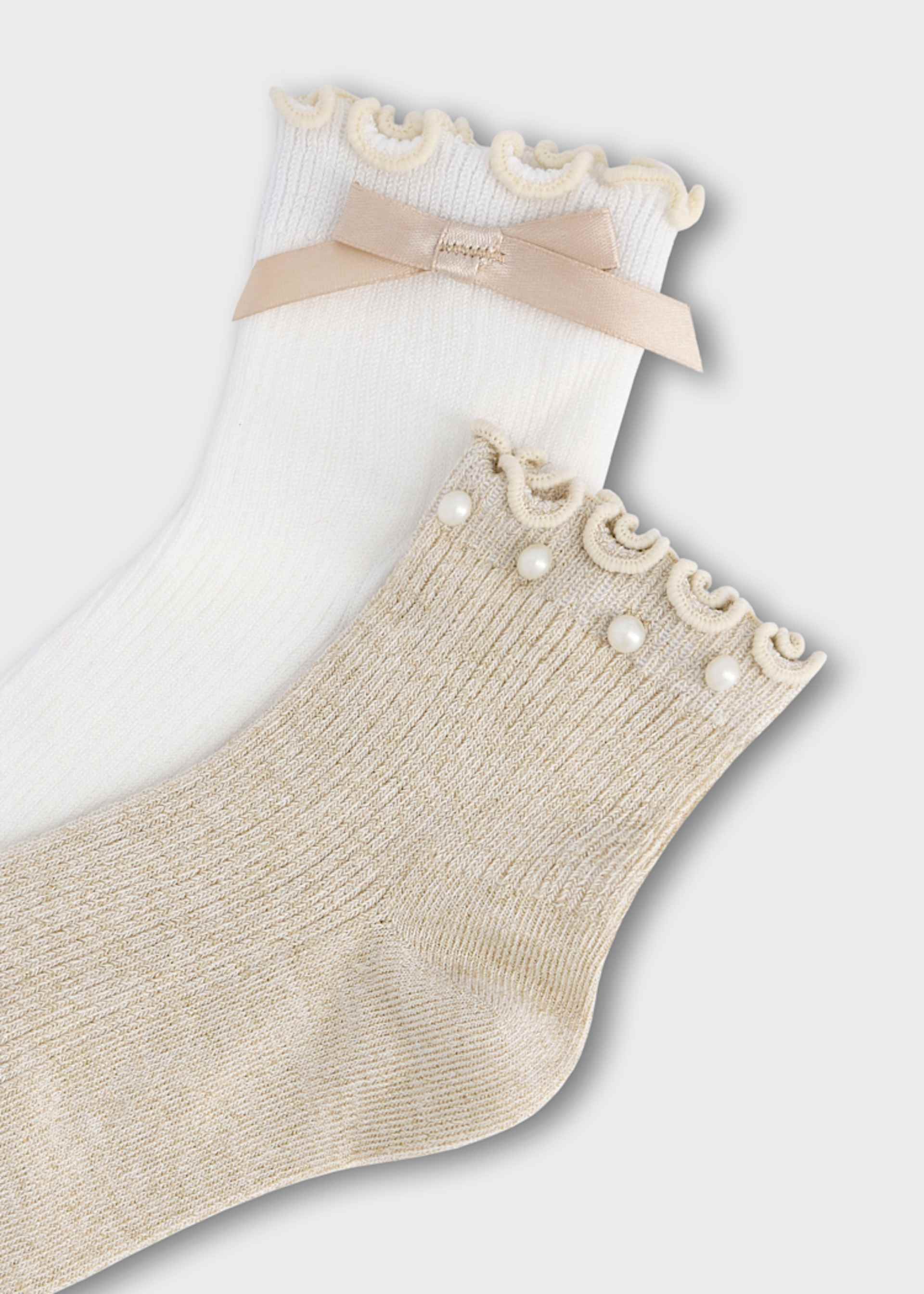 Set of 2 bow socks for girls