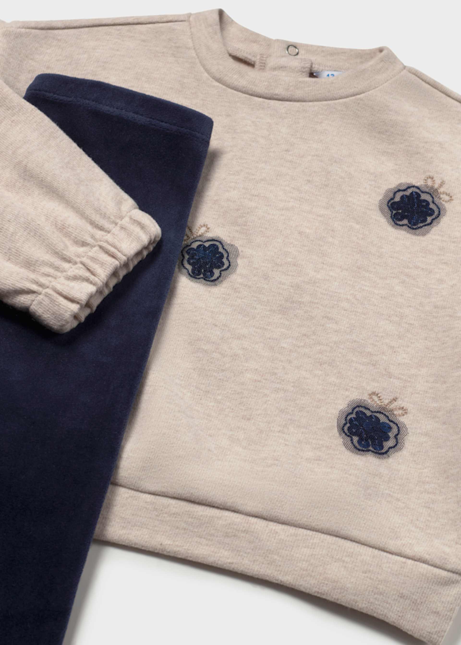 Set Sweatshirt und Samt-Leggings Baby