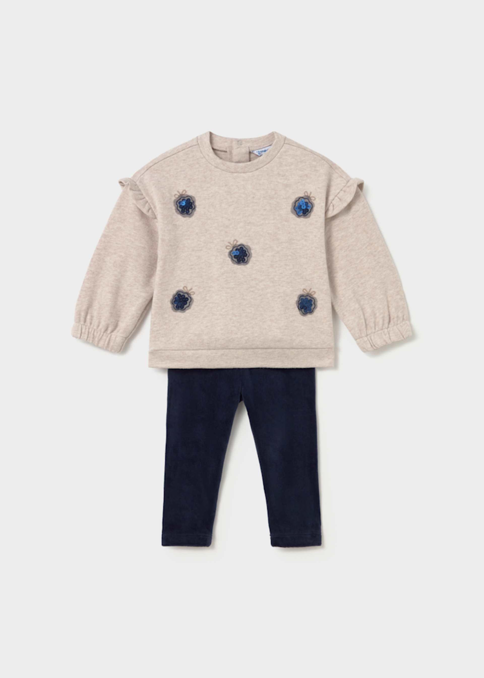 Baby velvet jumper and legging set