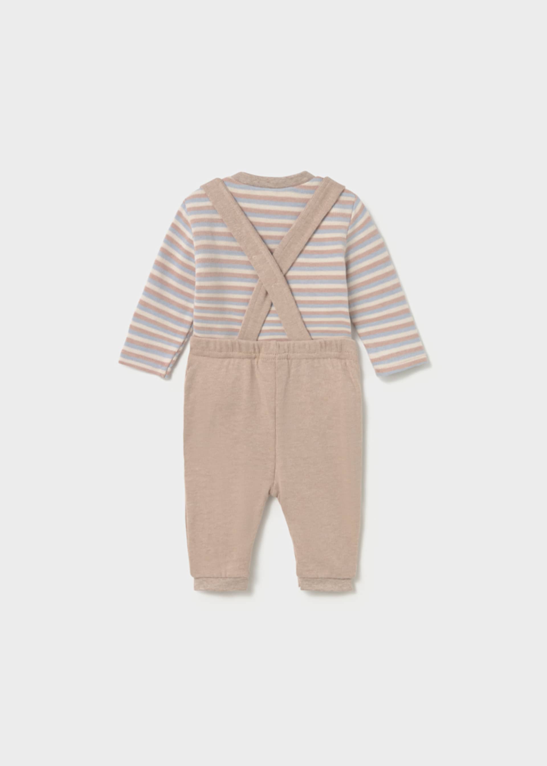 Conjunto peto y playera rayas recién nacido