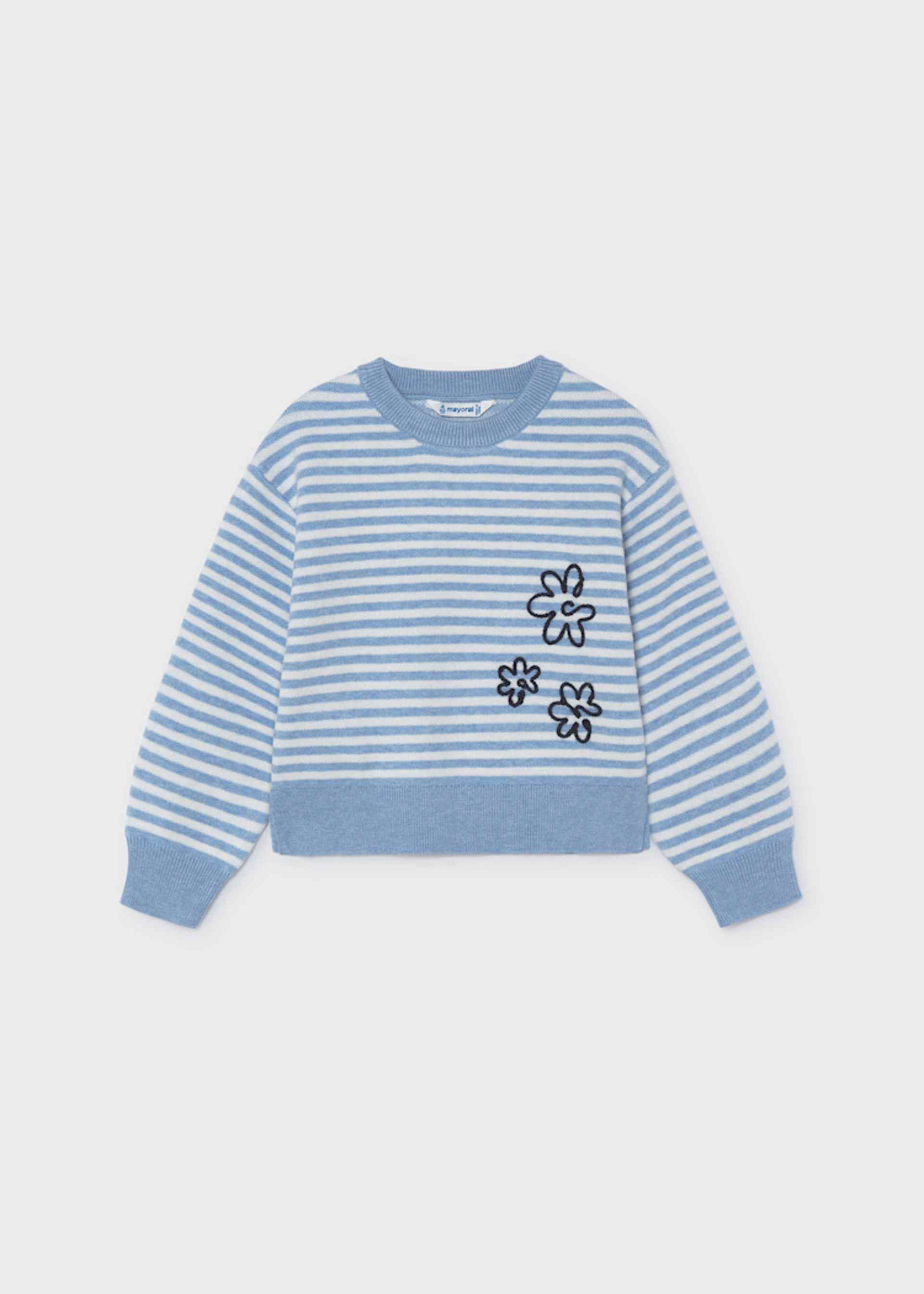 Girl striped flowers jumper
