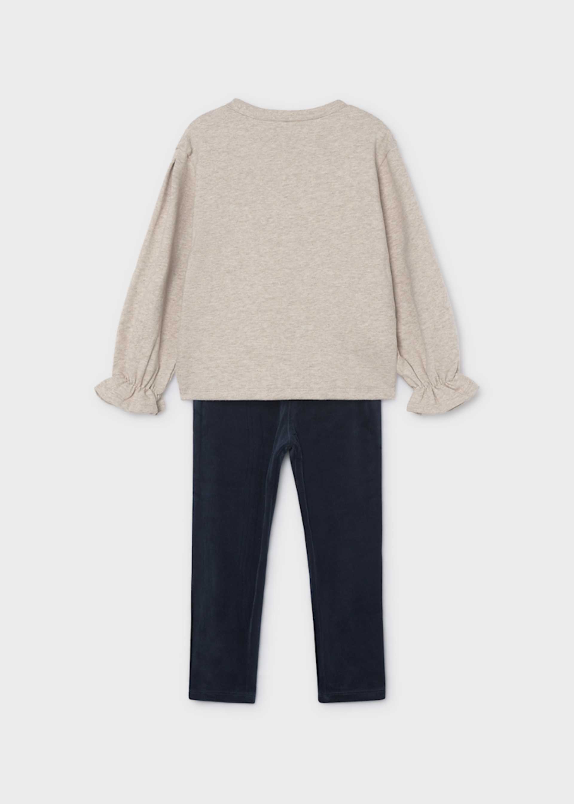 Set Leggings und Sweatshirt Schleifen Mädchen