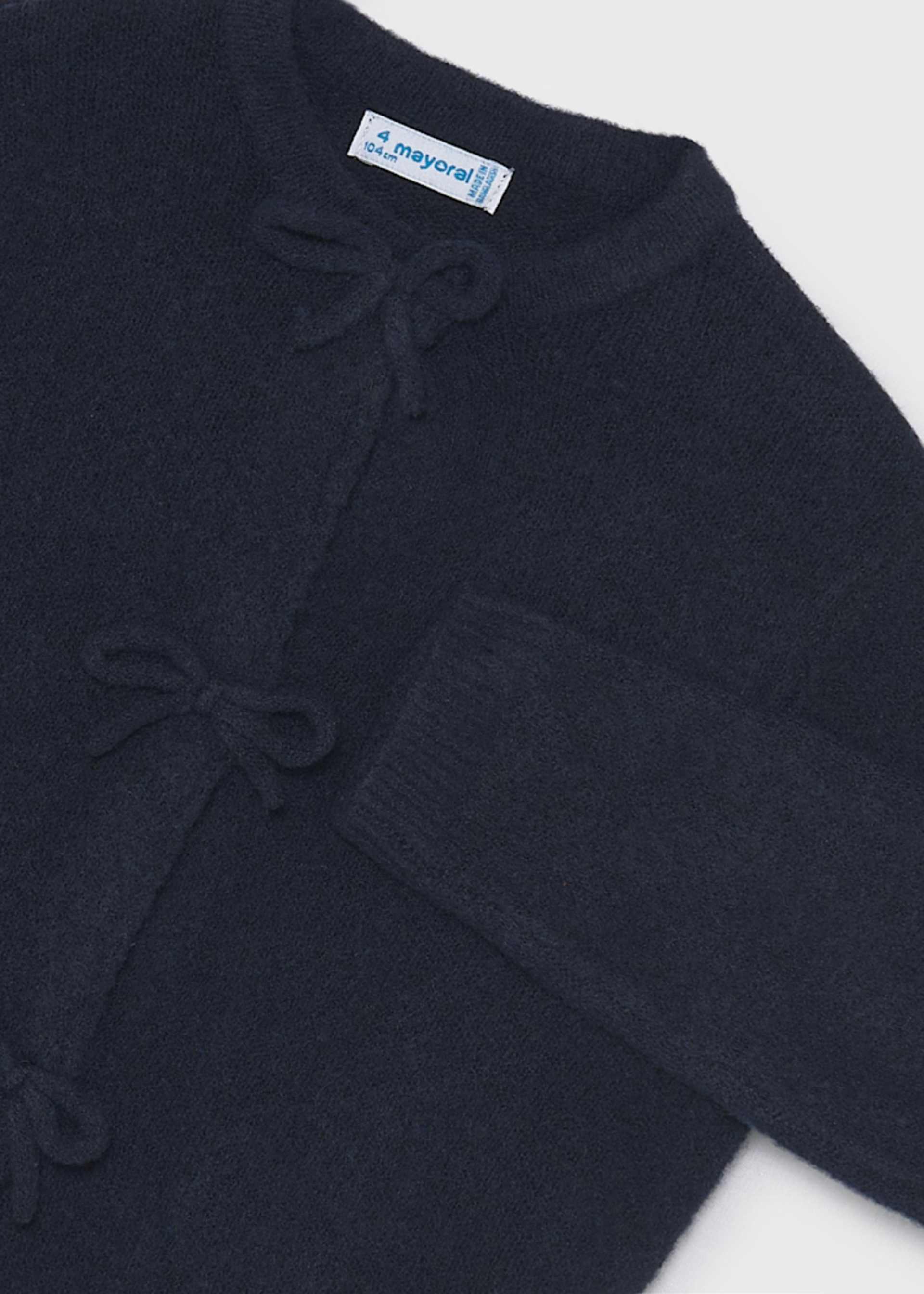 Girls' knitted cardigan with bows