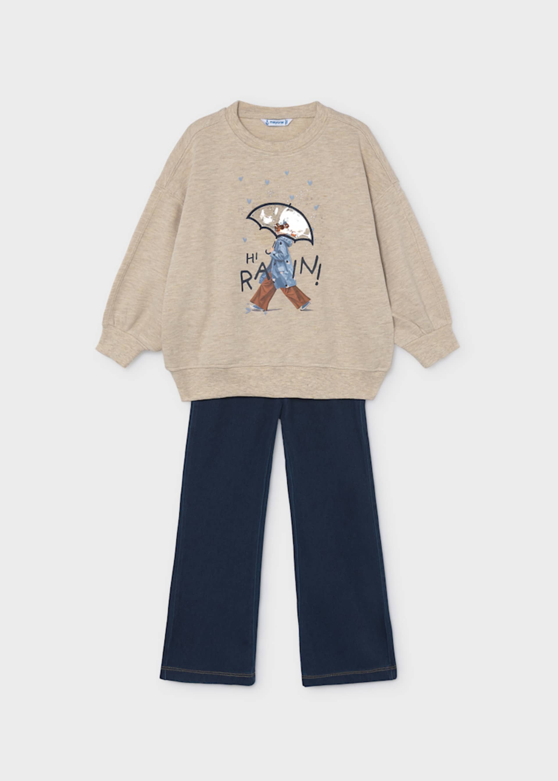 Set Leggings flare und Sweatshirt Mädchen