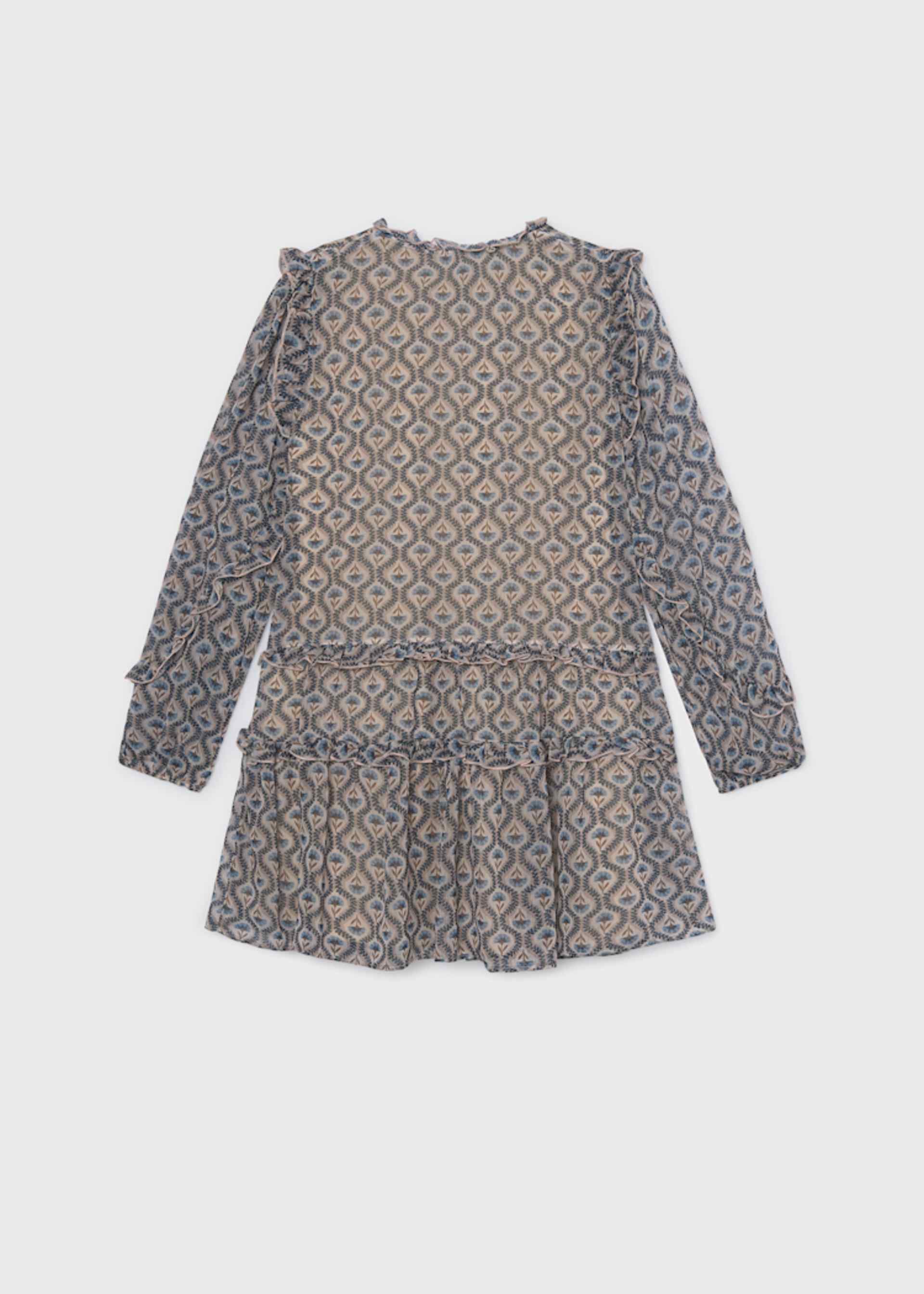 Girl Printed Crinkled Dress Girl Printed Crinkled Dress