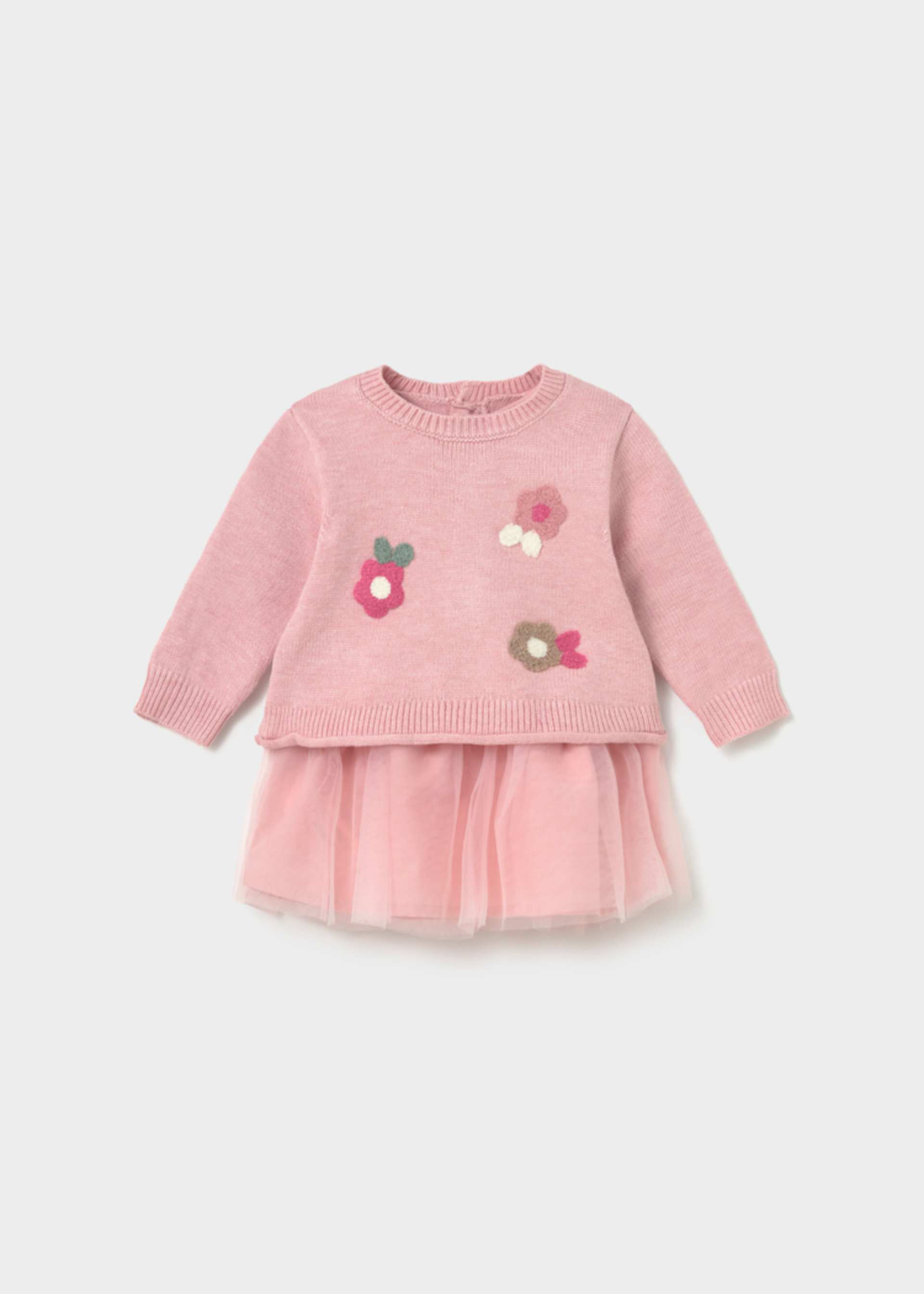 Newborn Girl Knit Flower Dress