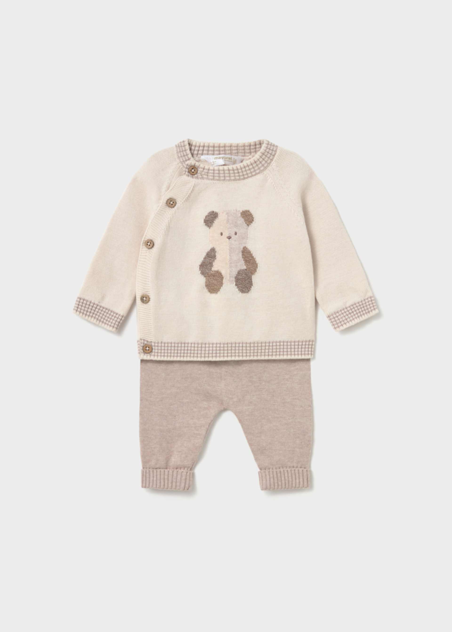 Conjunto pantalón y jersey osito recién nacido