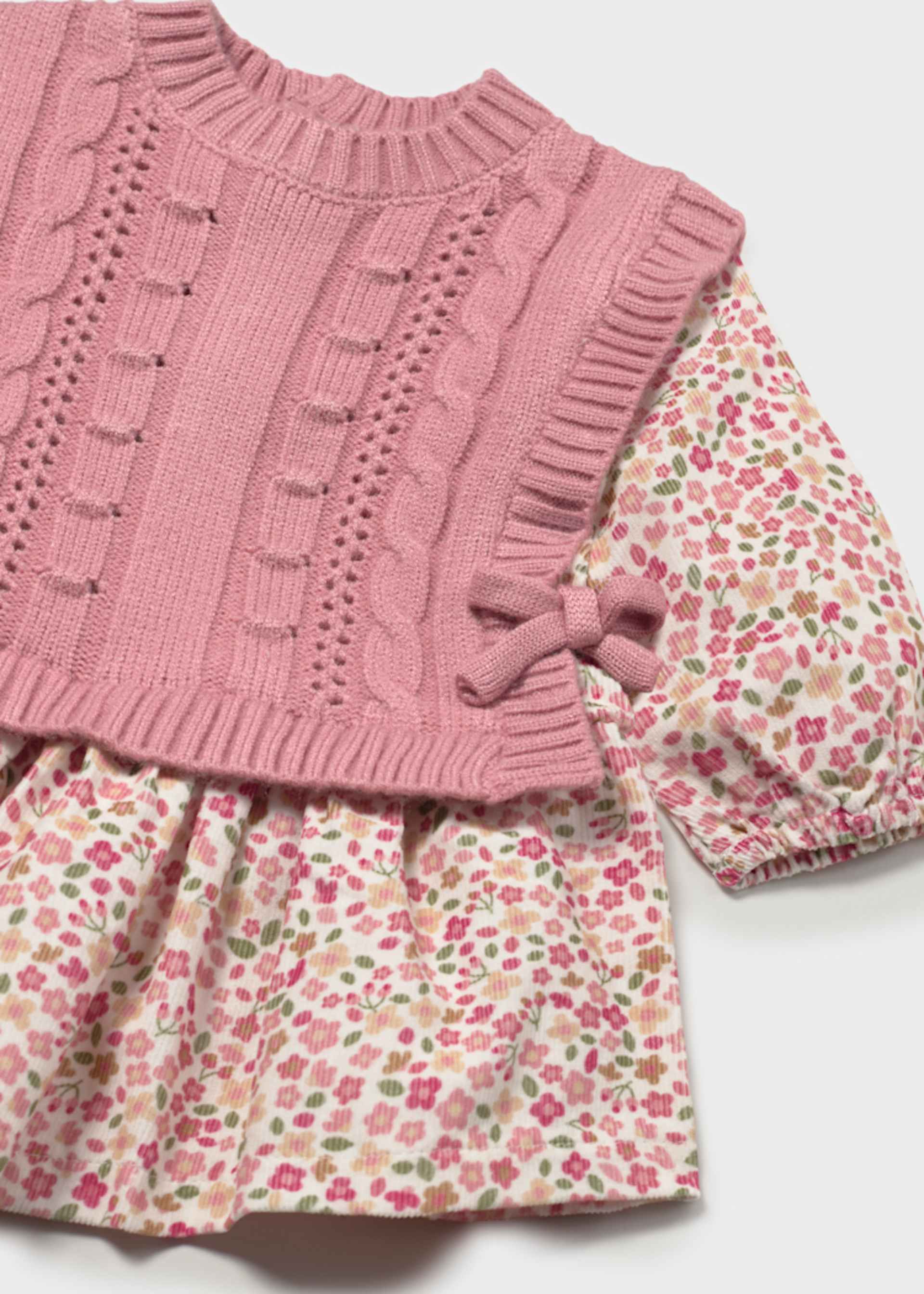 Robe imprimée avec gilet nouveau-né