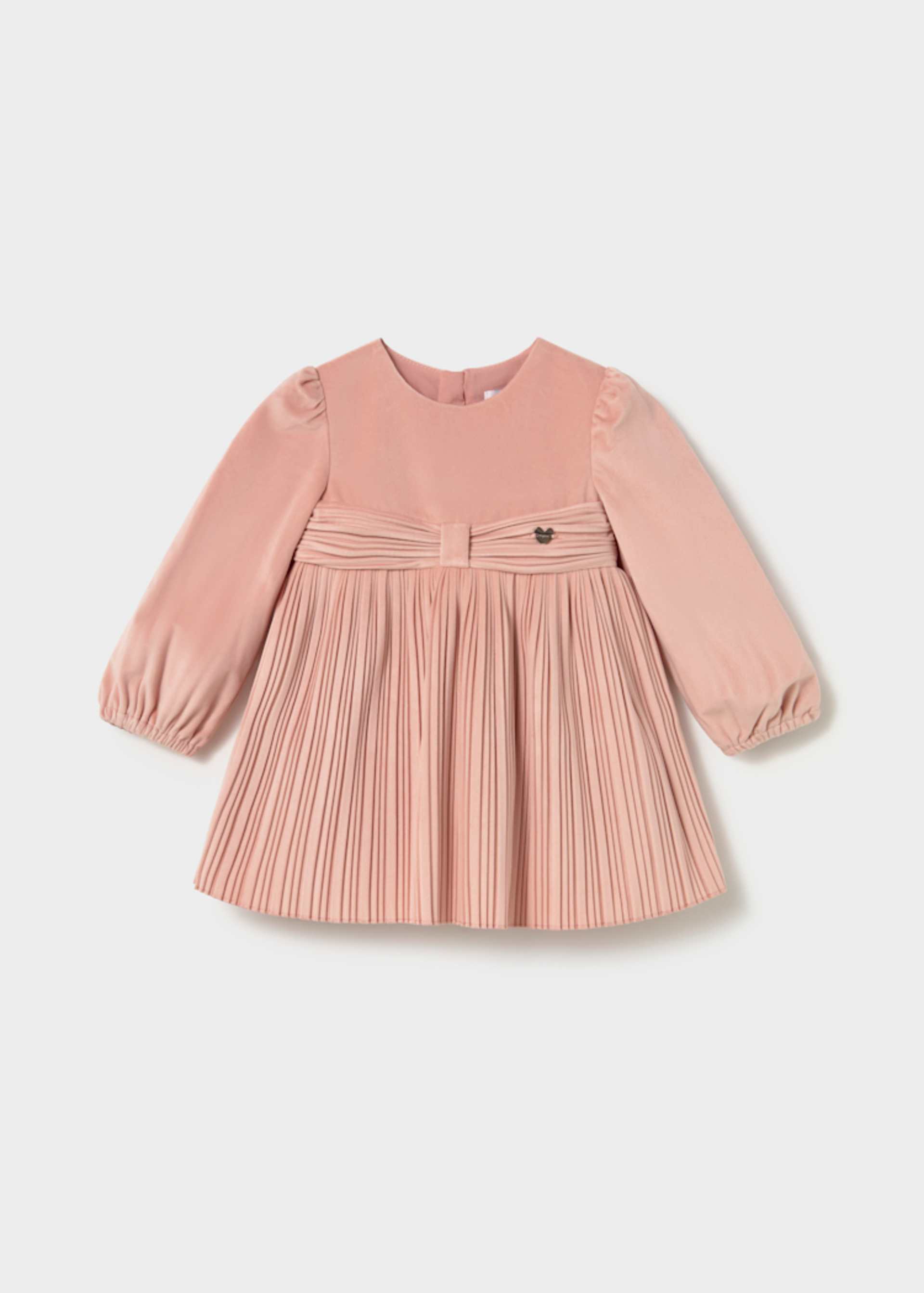 Vestido terciopelo plisado bebé