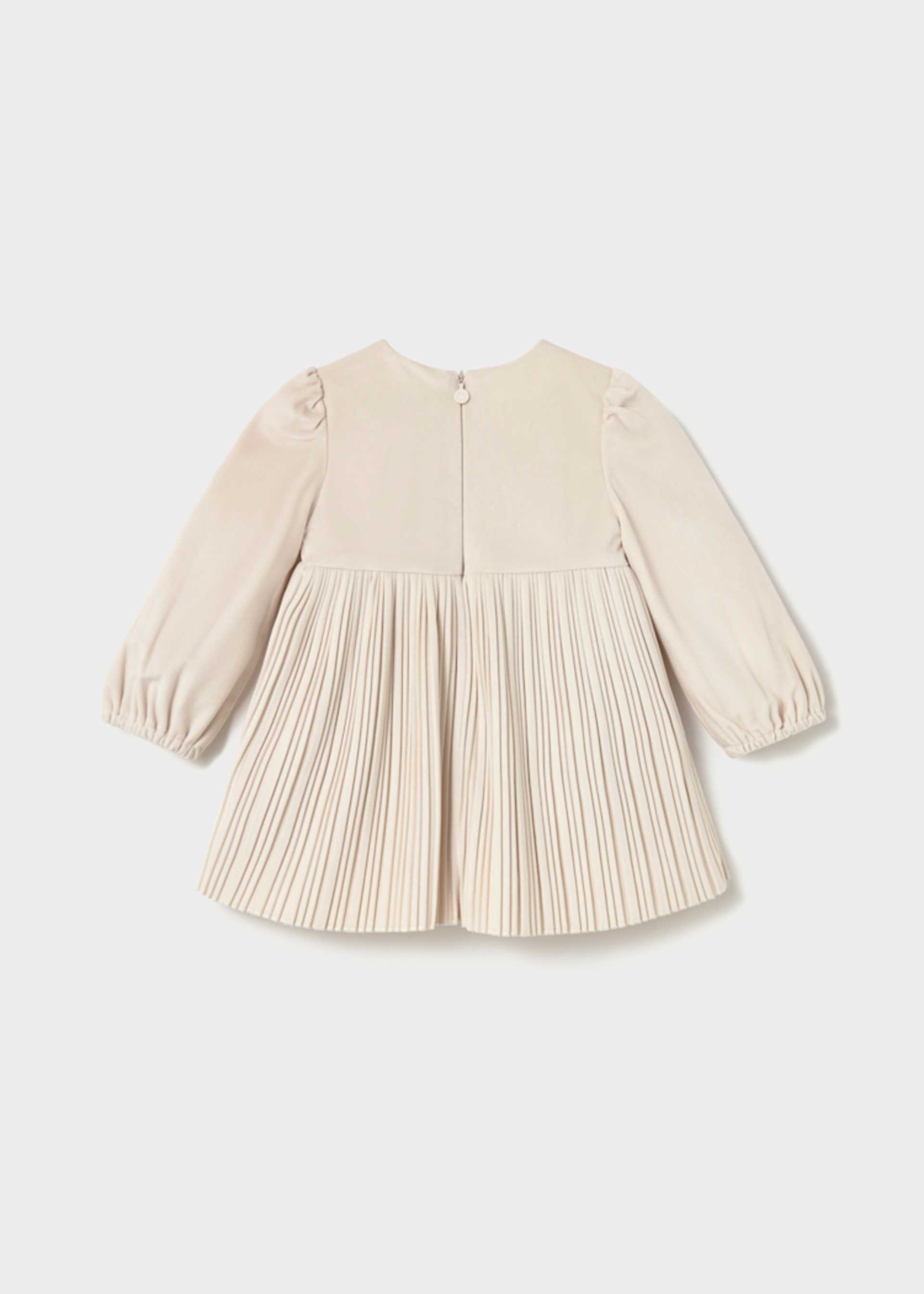 Baby pleated velvet dress
