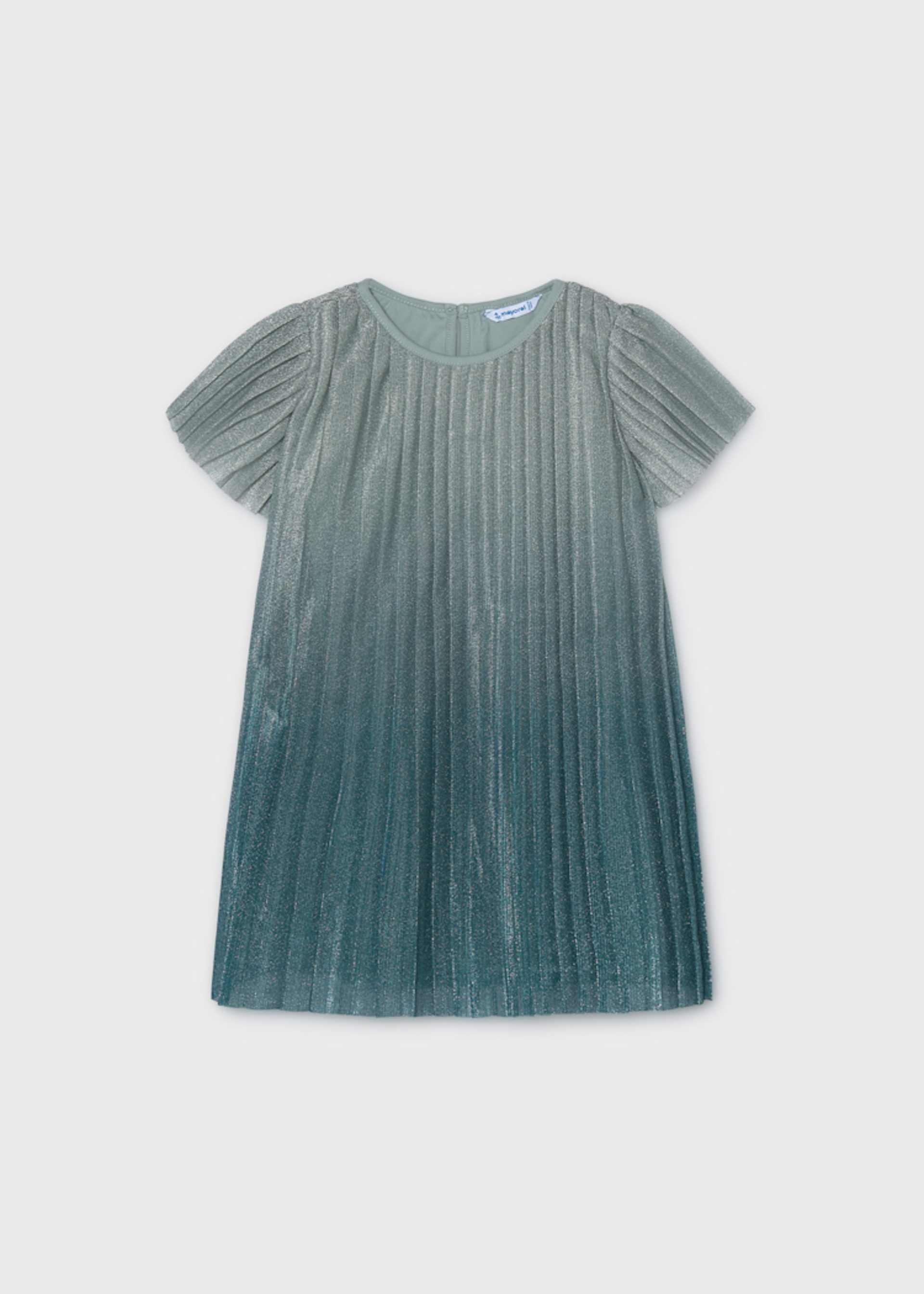 Girls' pleated dress with a gradient design Girls' pleated dress with a gradient design