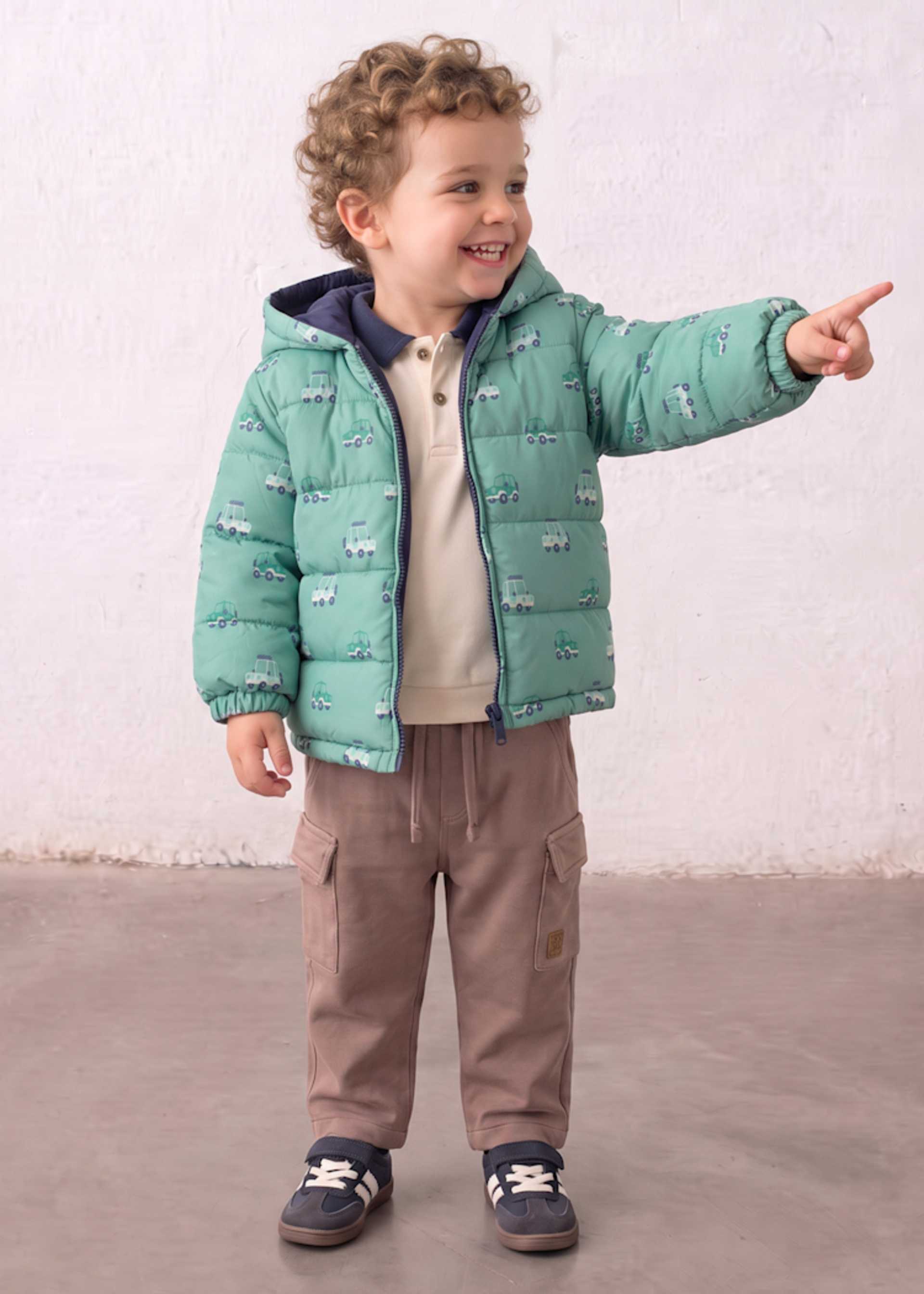 Reversible soft baby print jacket