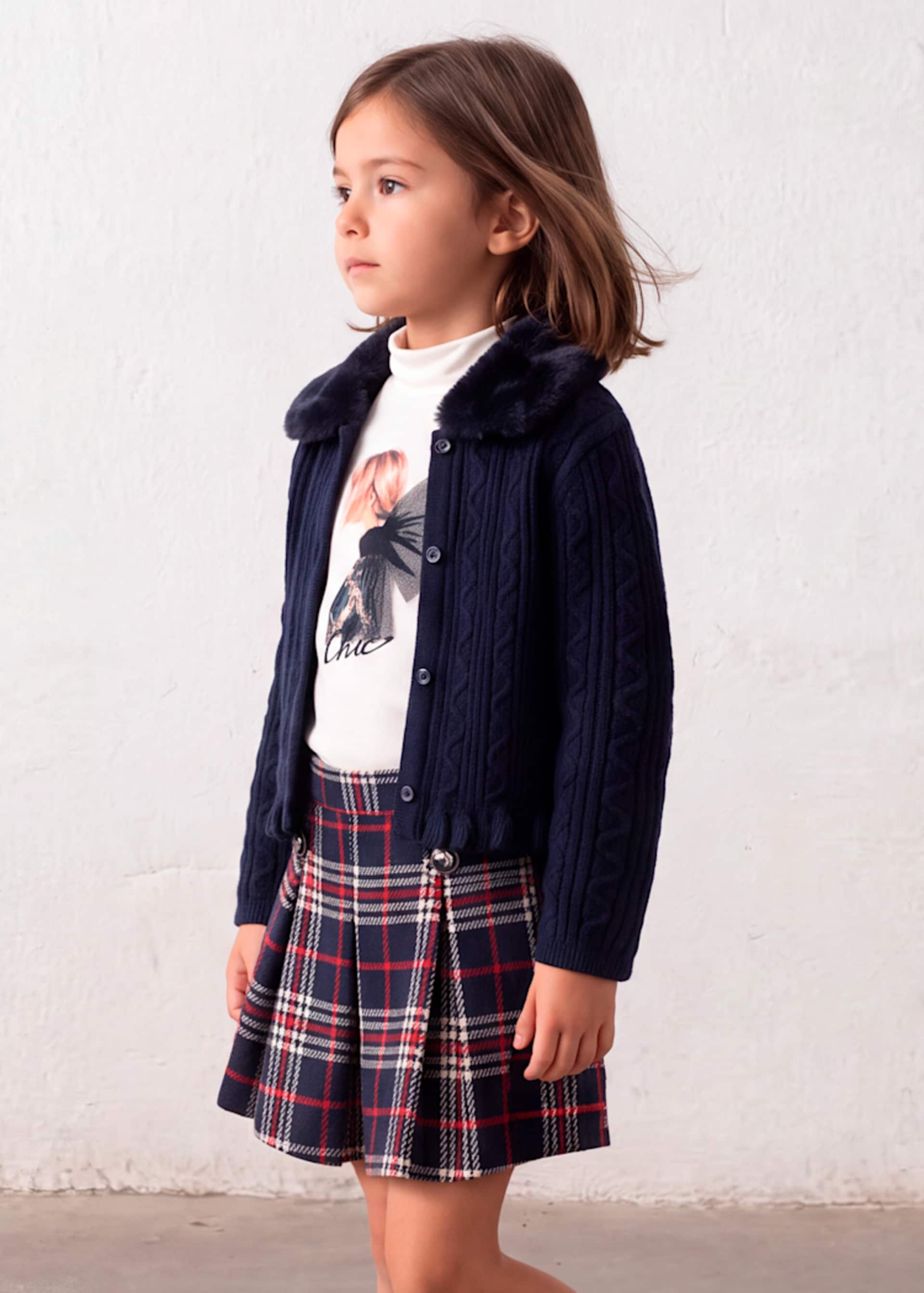 Bermuda cuadros niña