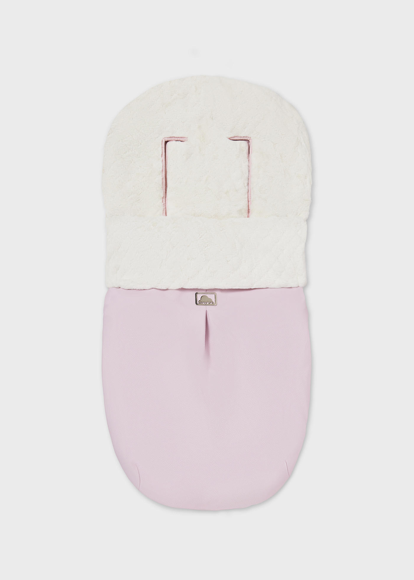 Leatherette and faux fur footmuff for baby Baby pink Mayoral ®