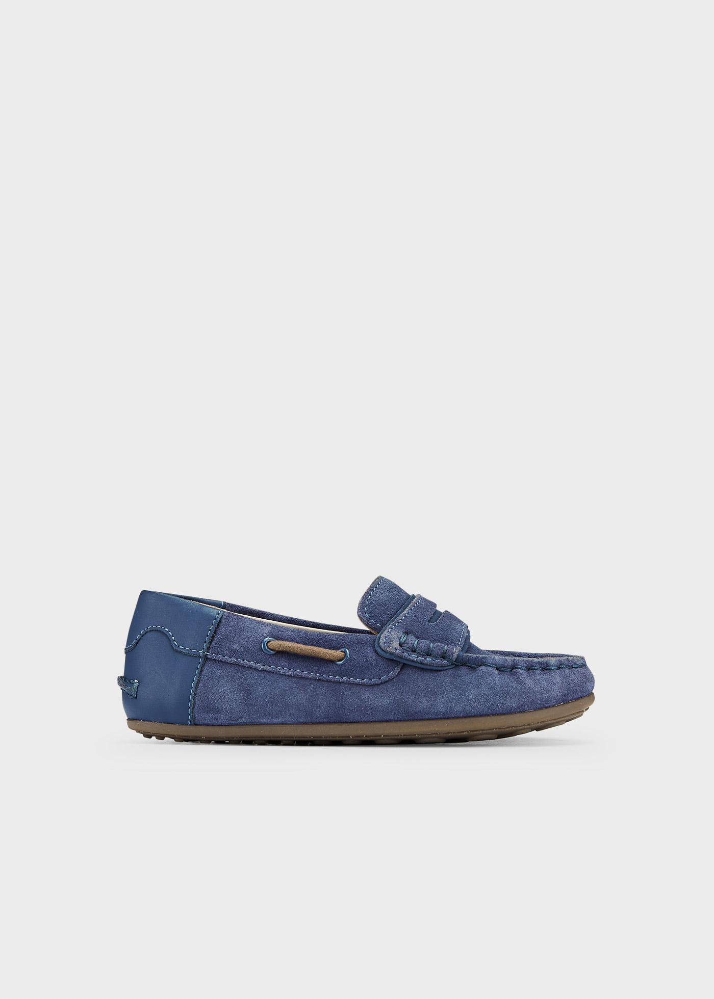 Mocassino nautico in pelle da bambino marrone