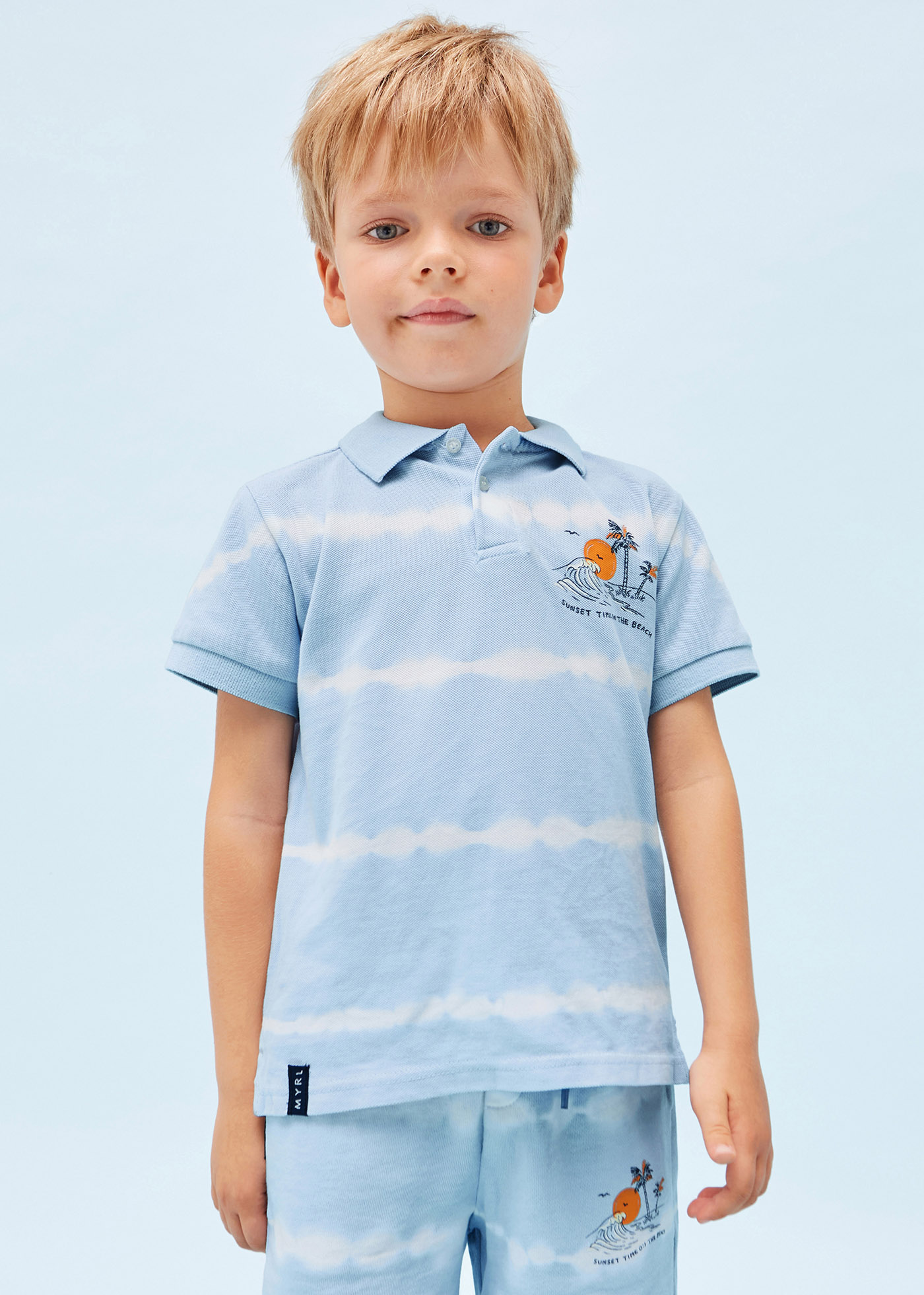 Mayoral Kid Boy Blue Surfboards Polo