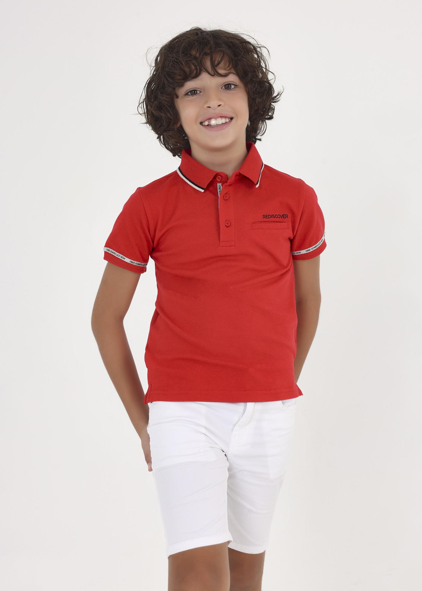 Bermuda Boy's Shorts, Blue Stripe Cotton main image 1