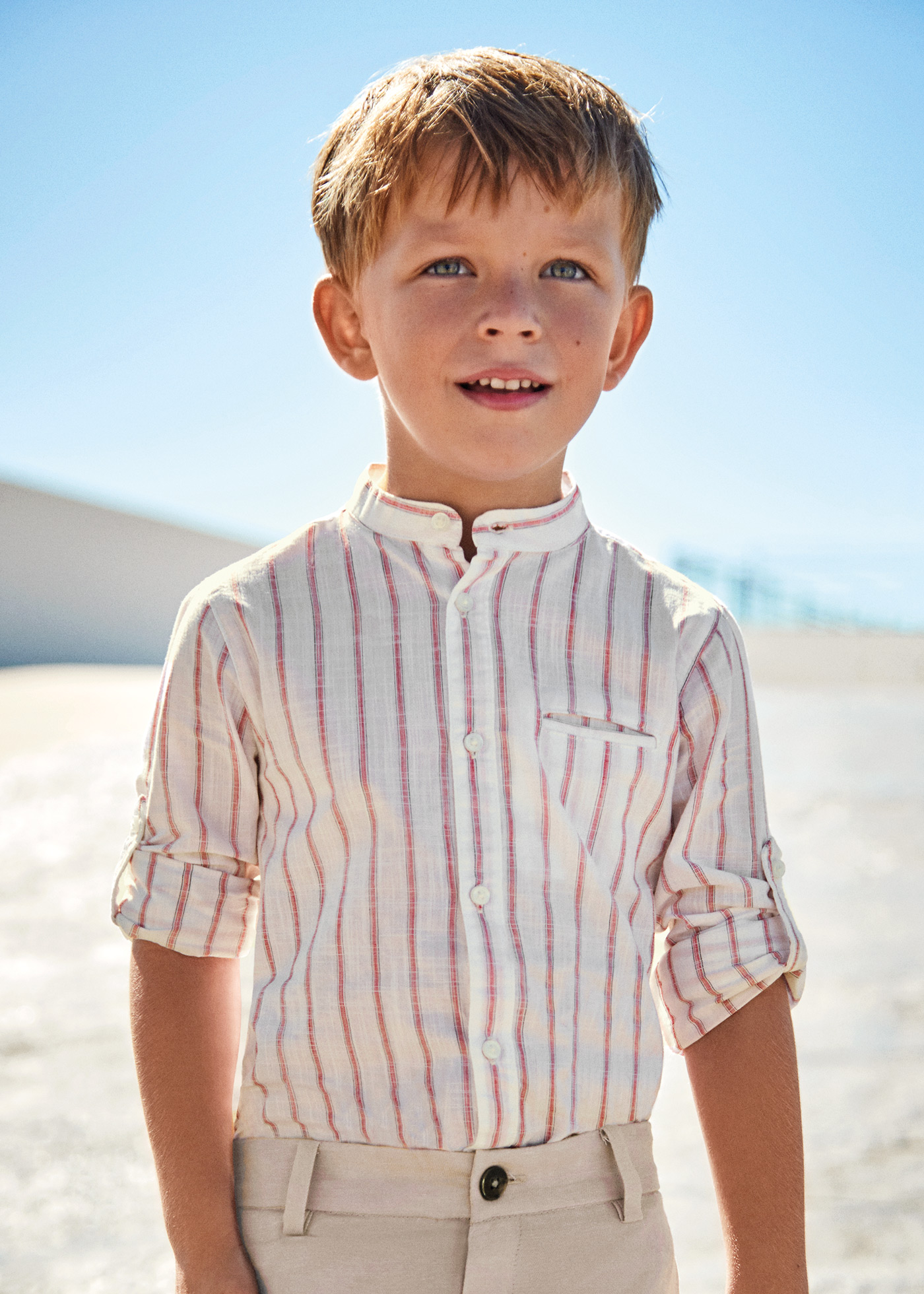 Mandarin Collar Long Sleeve Shirt Sustainable Cotton Boy | Mayoral