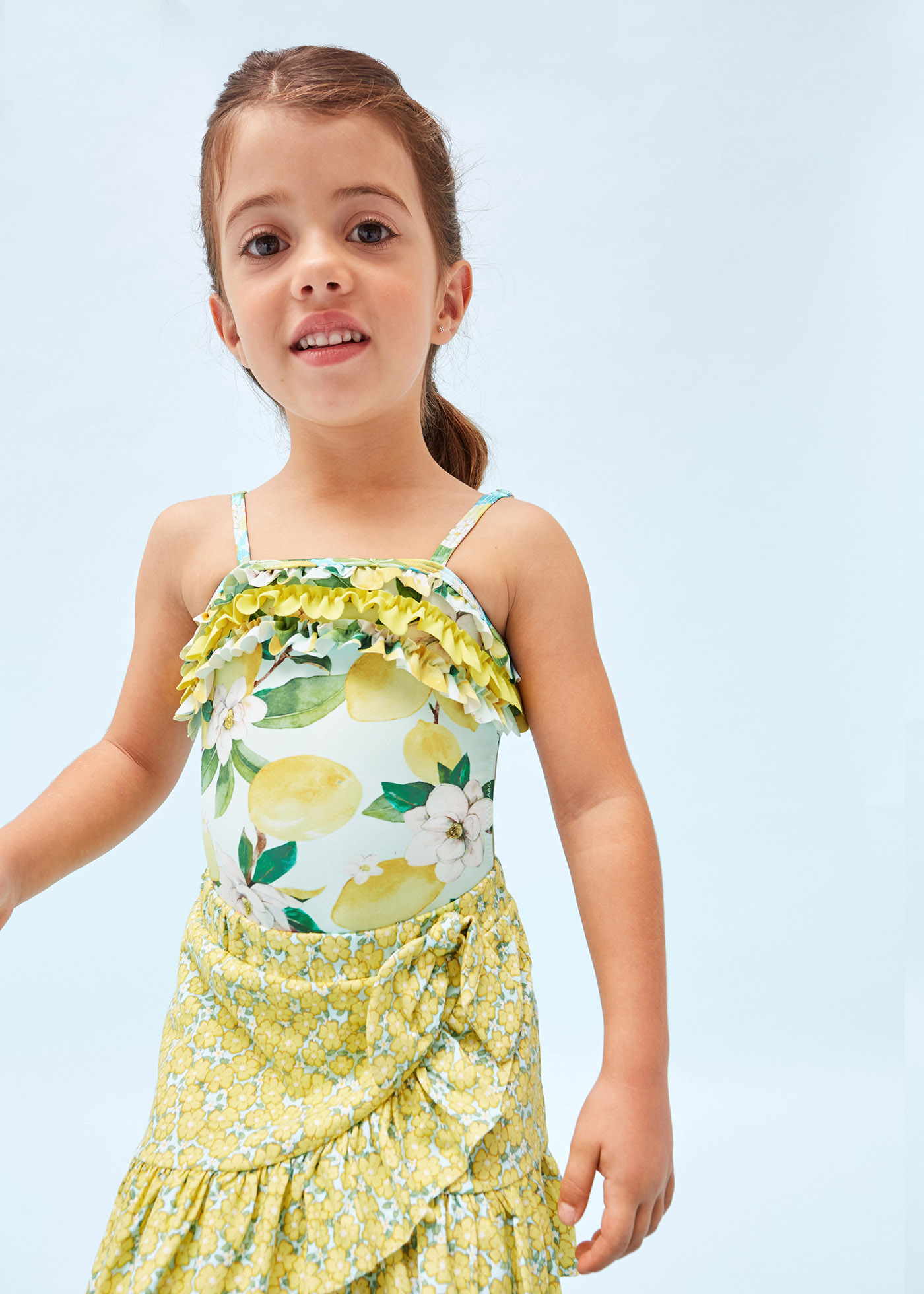 Abito Spiaggia Bambina Floreale - Copricostume In Chiffon Con Stampa Fiori Per Estate E Vacanze - Foto 5