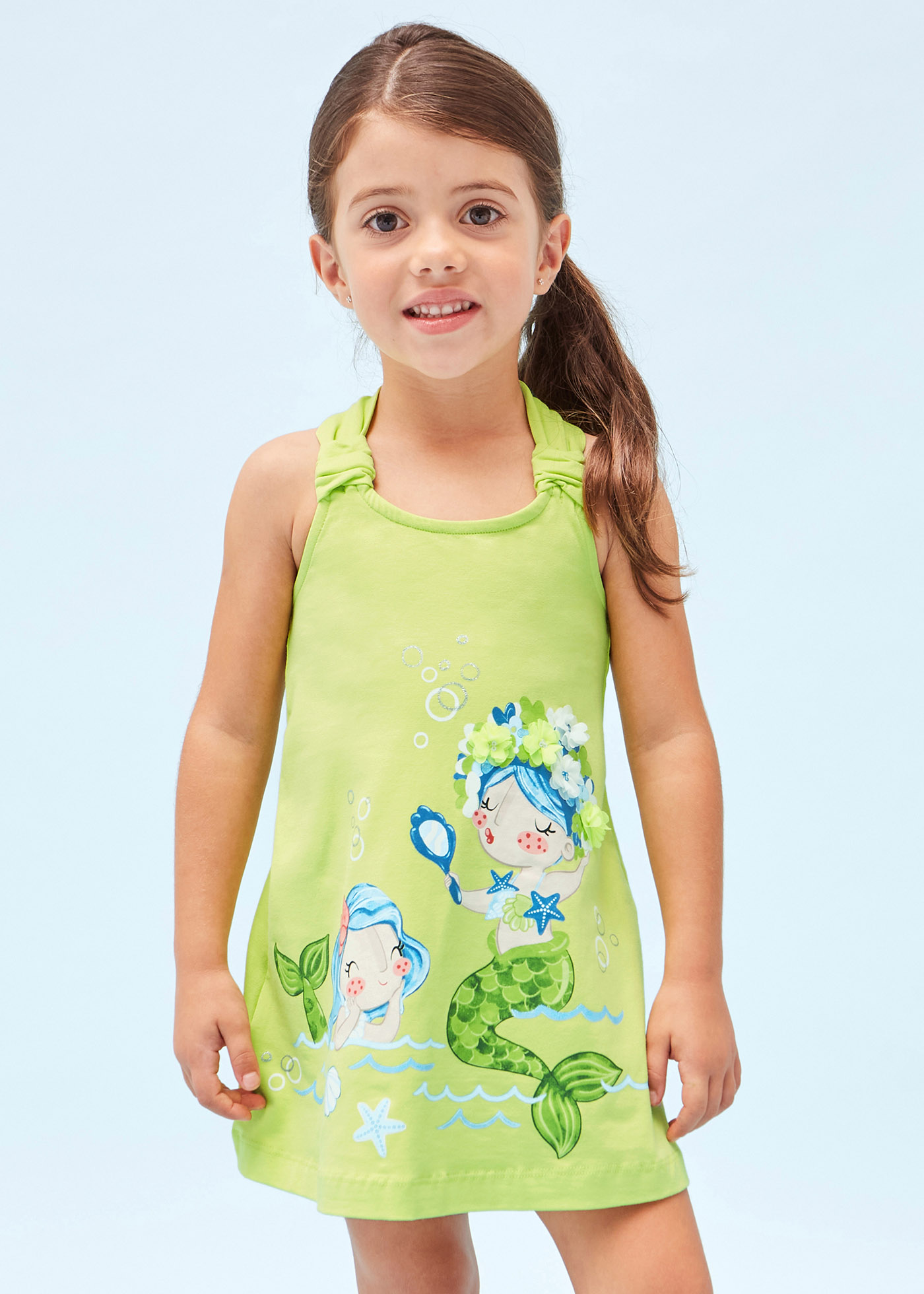 Applique Sustainable Cotton Dress Girl Mayoral